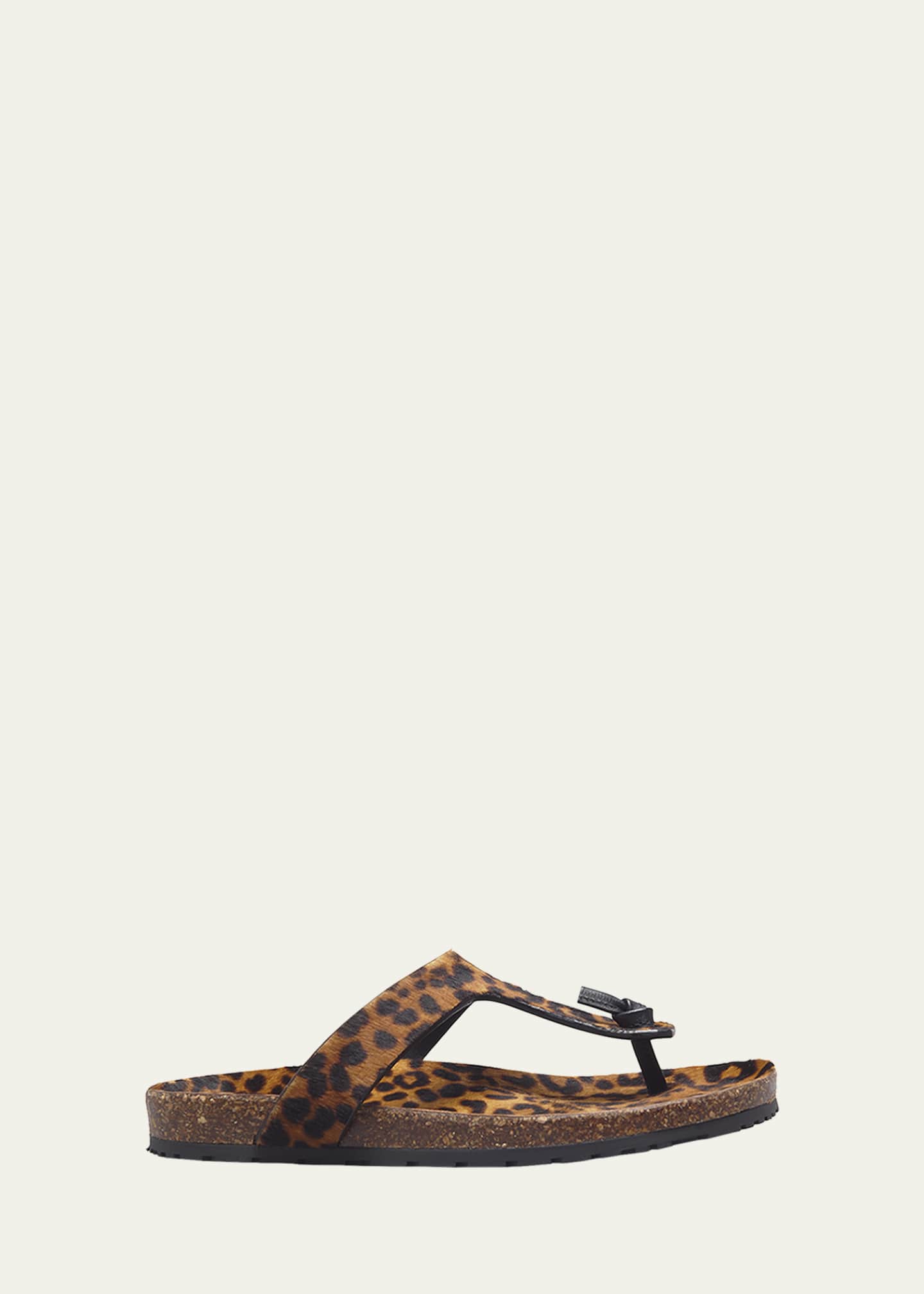 animal print thong sandals