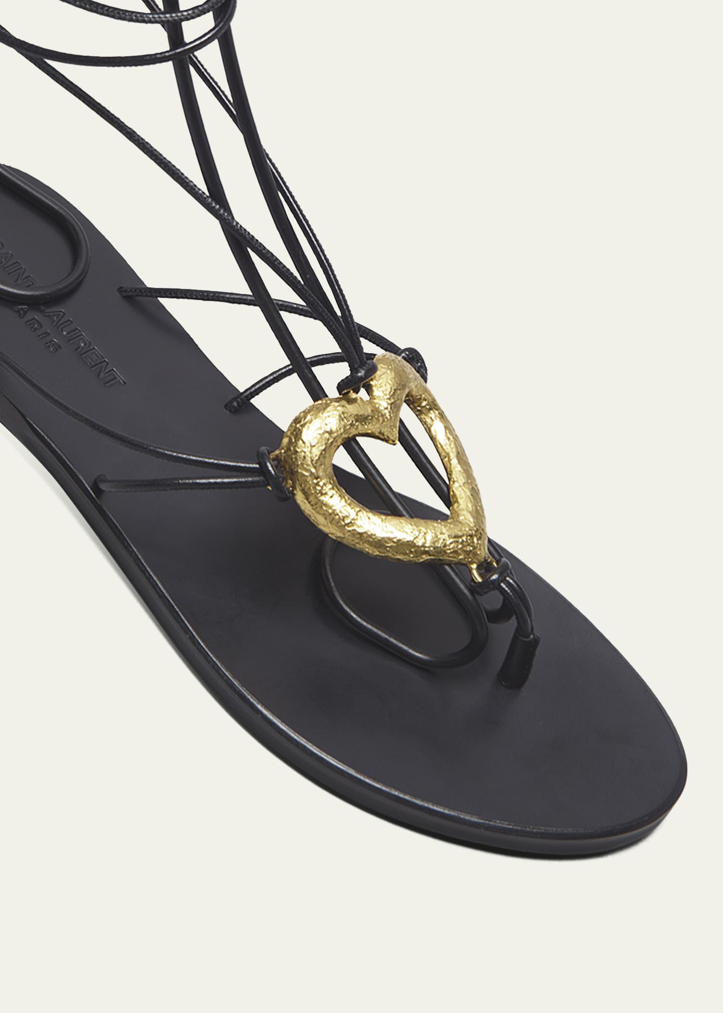 Saint Laurent Love Golden Heart Gladiator Sandals - Bergdorf Goodman