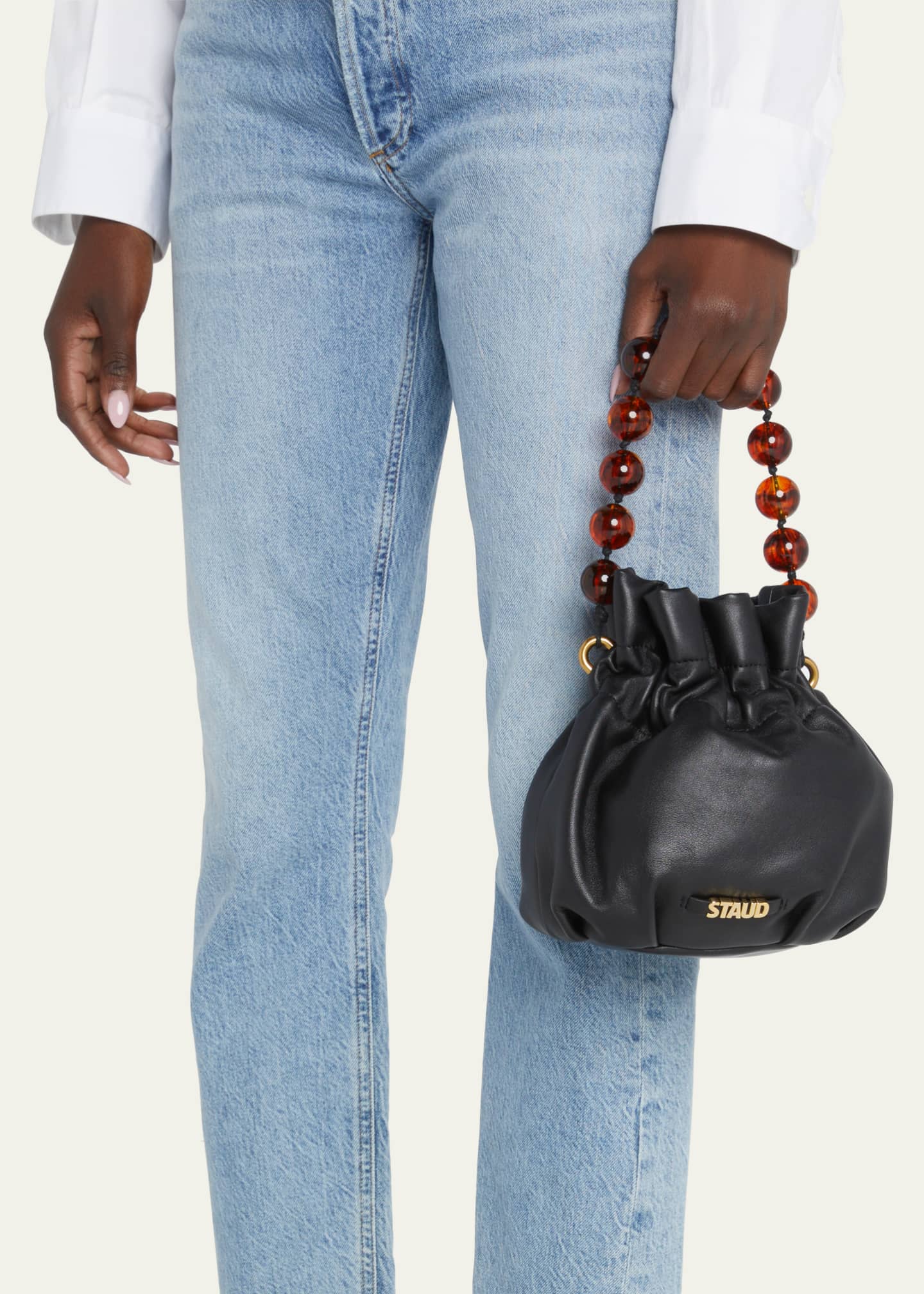 Staud Grace Beaded TopHandle Bucket Bag Bergdorf Goodman