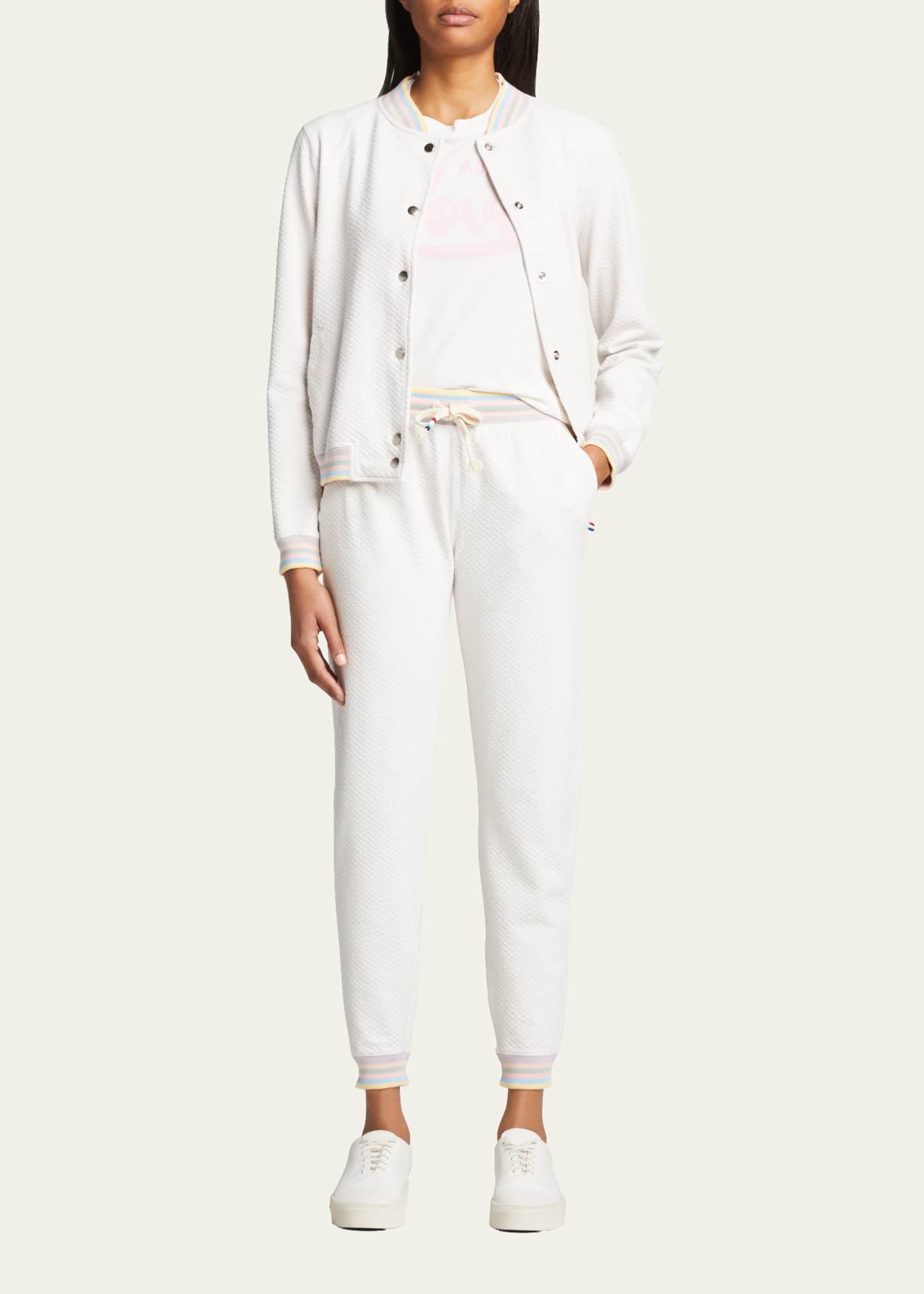 Sol Angeles PastelStripe Quilted Jogger Pants Bergdorf Goodman