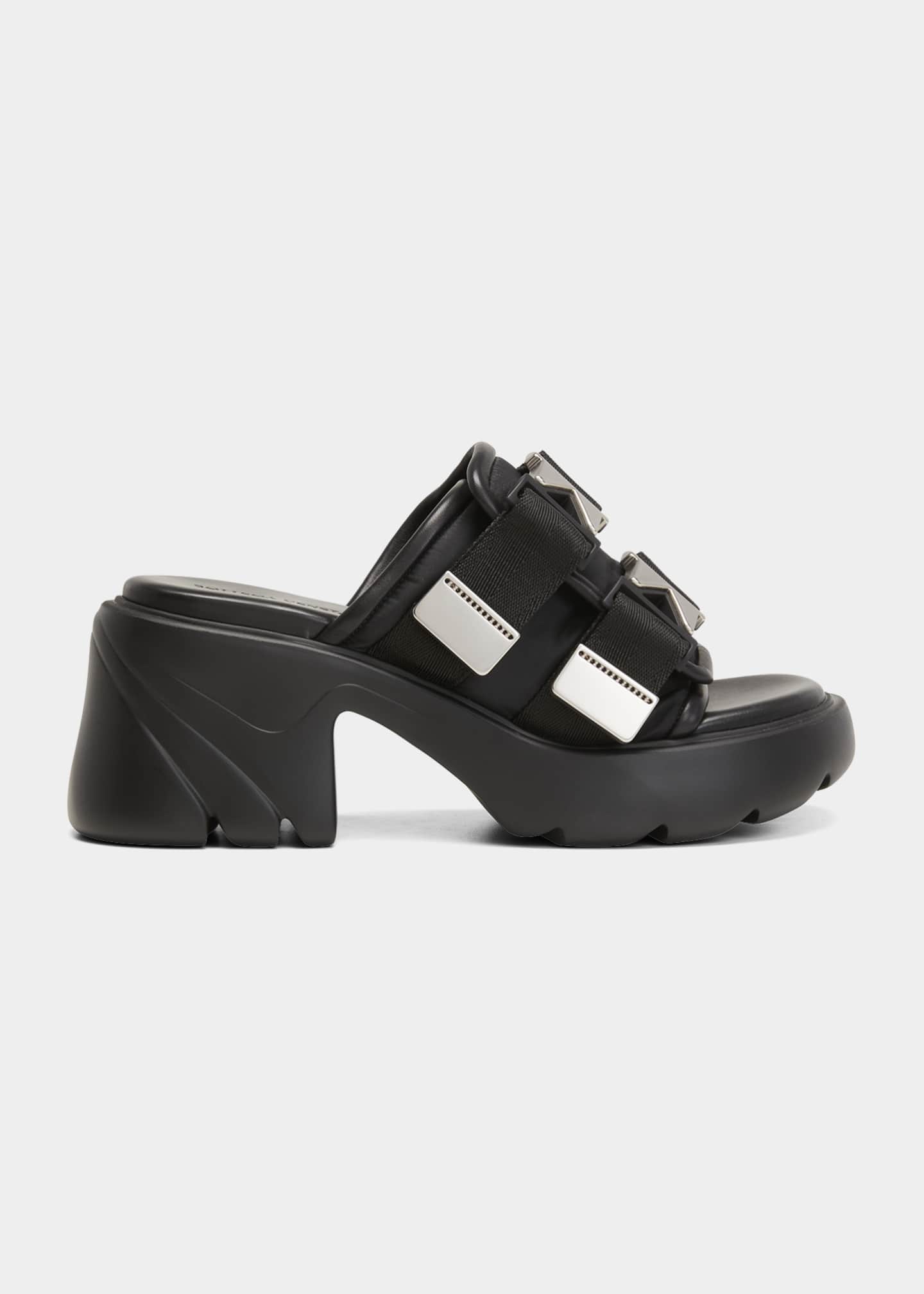 Bottega Flash Leather DualBuckle Mule Sandals Bergdorf Goodman