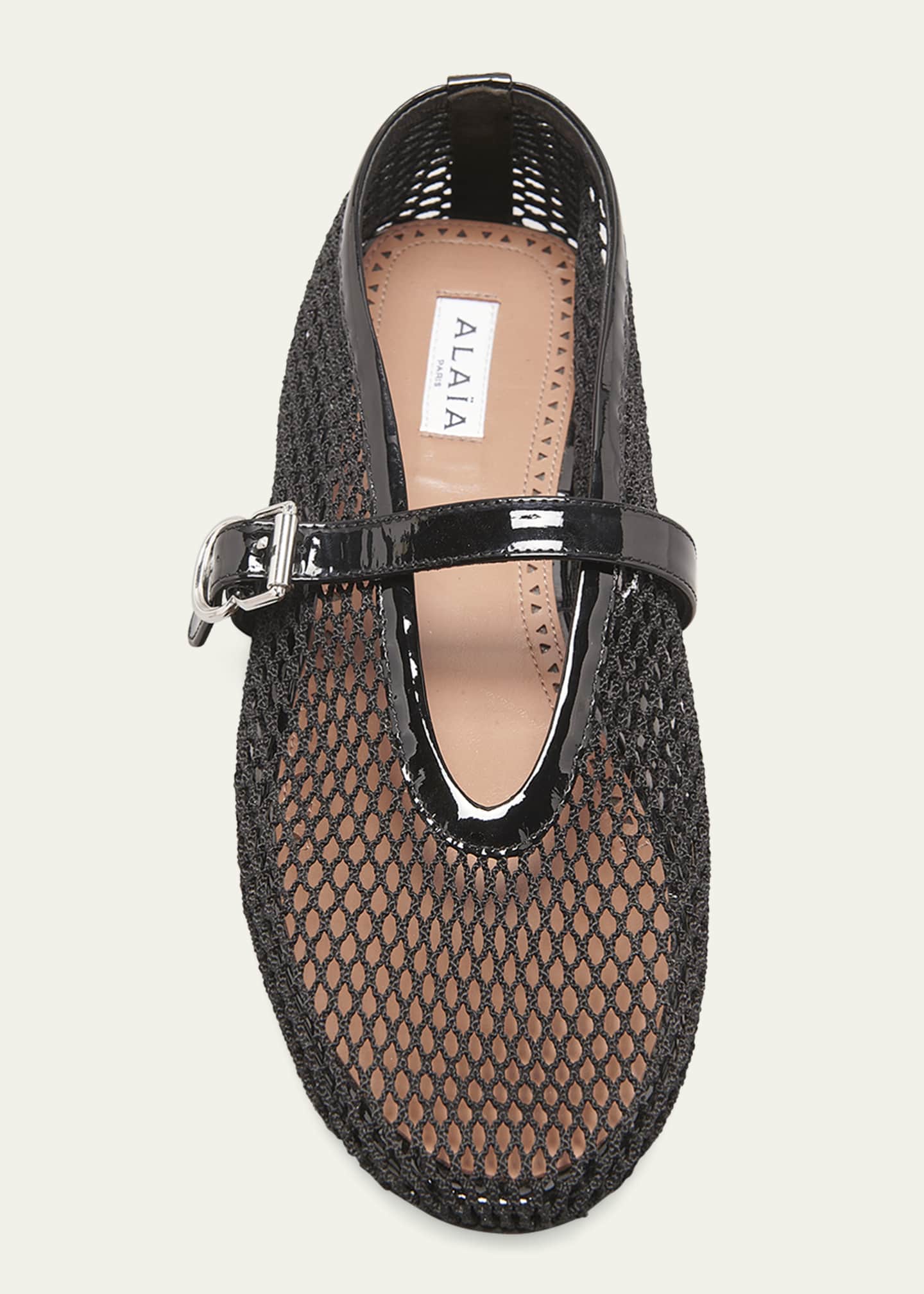 ALAIA Mesh Mary Jane Ballerina Flats Image 6 of 6