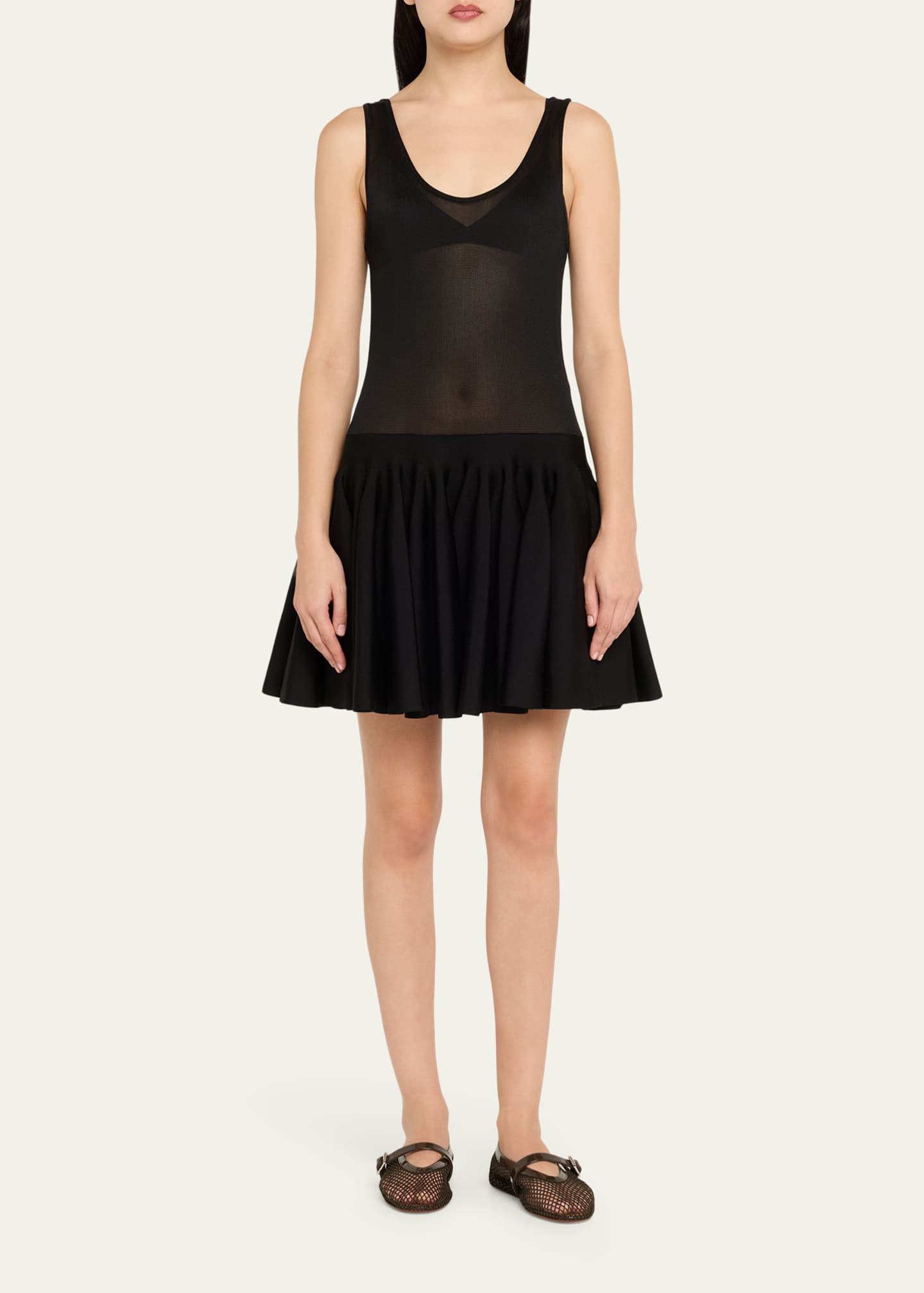 ALAIA Mesh Mary Jane Ballerina Flats Image 3 of 6