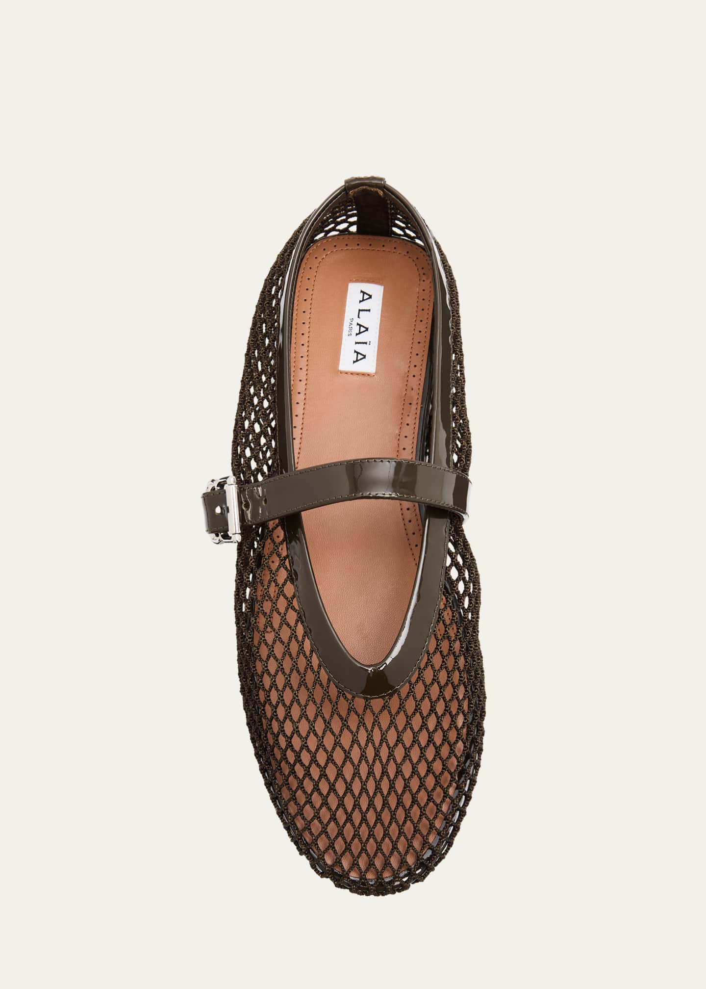 ALAIA Mesh Mary Jane Ballerina Flats Image 6 of 6