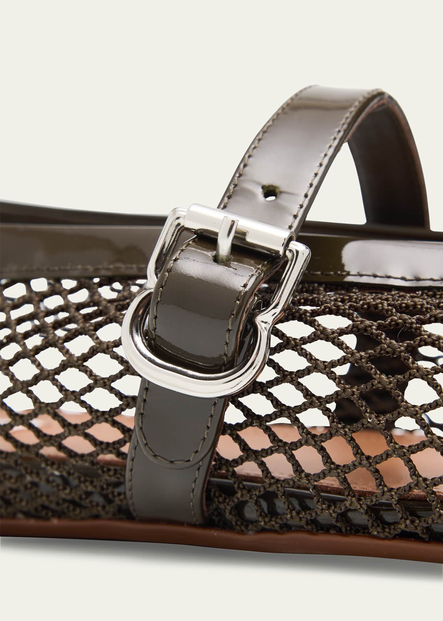 ALAIA Mesh Mary Jane Ballerina Flats Image 5 of 6