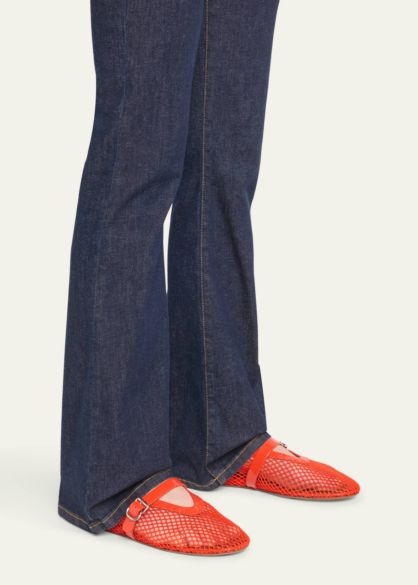 Mesh Mary Jane Ballerina Flats