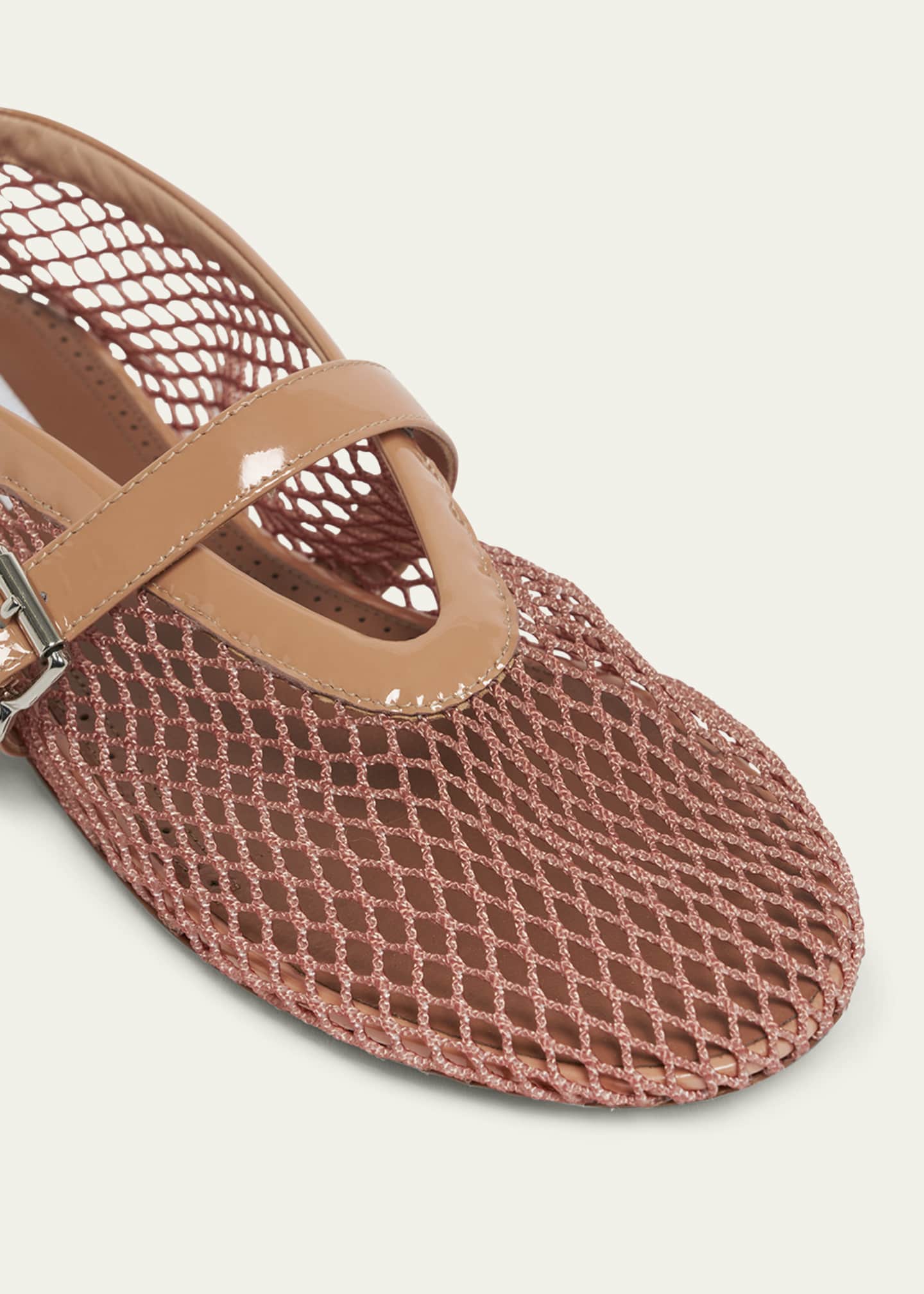 Mesh Mary Jane Ballerina Flats