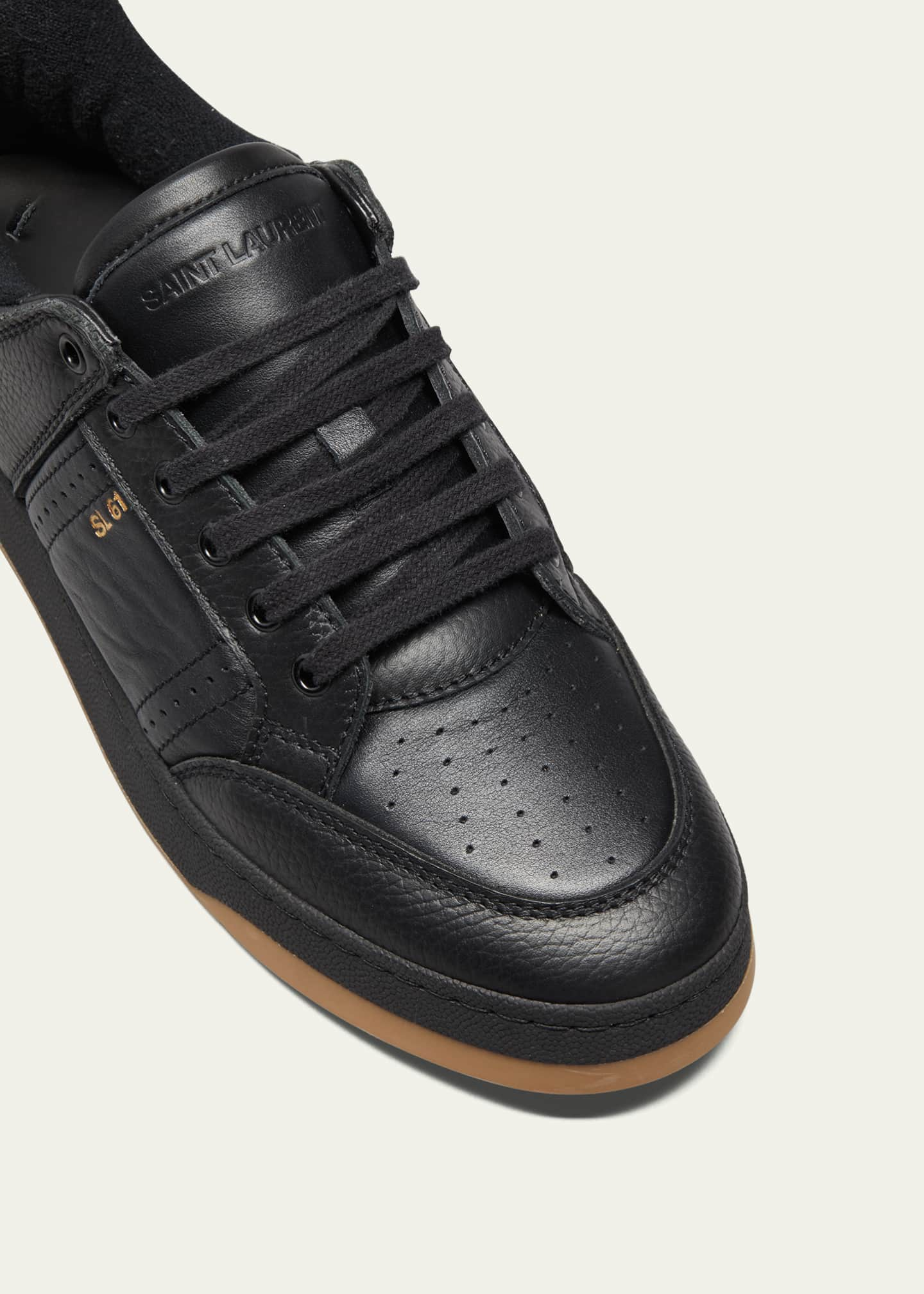 SL/61 low-top sneakers in smooth and grained leather