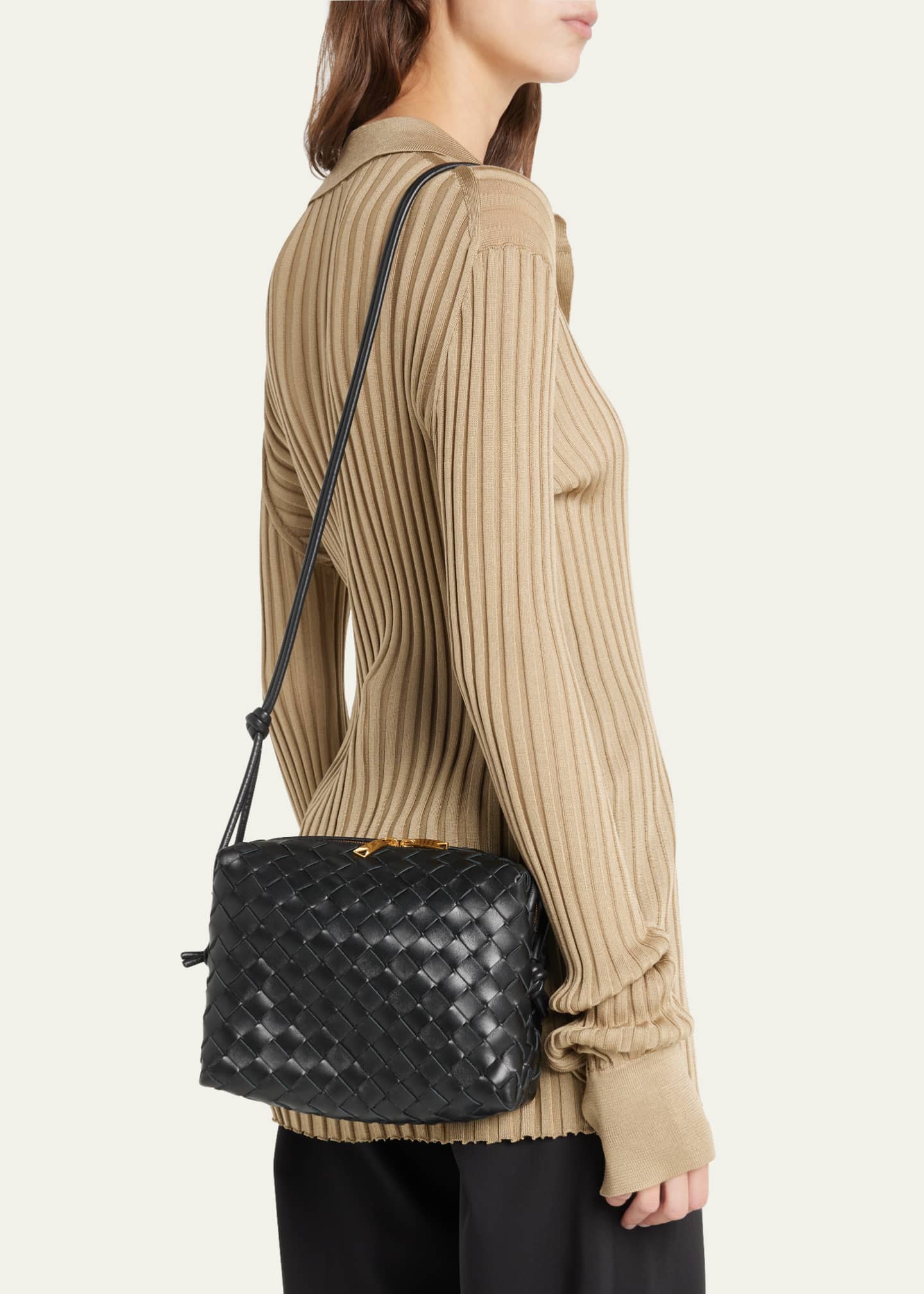 Bottega Veneta Loop Small Intrecciato Leather Shoulder Bag