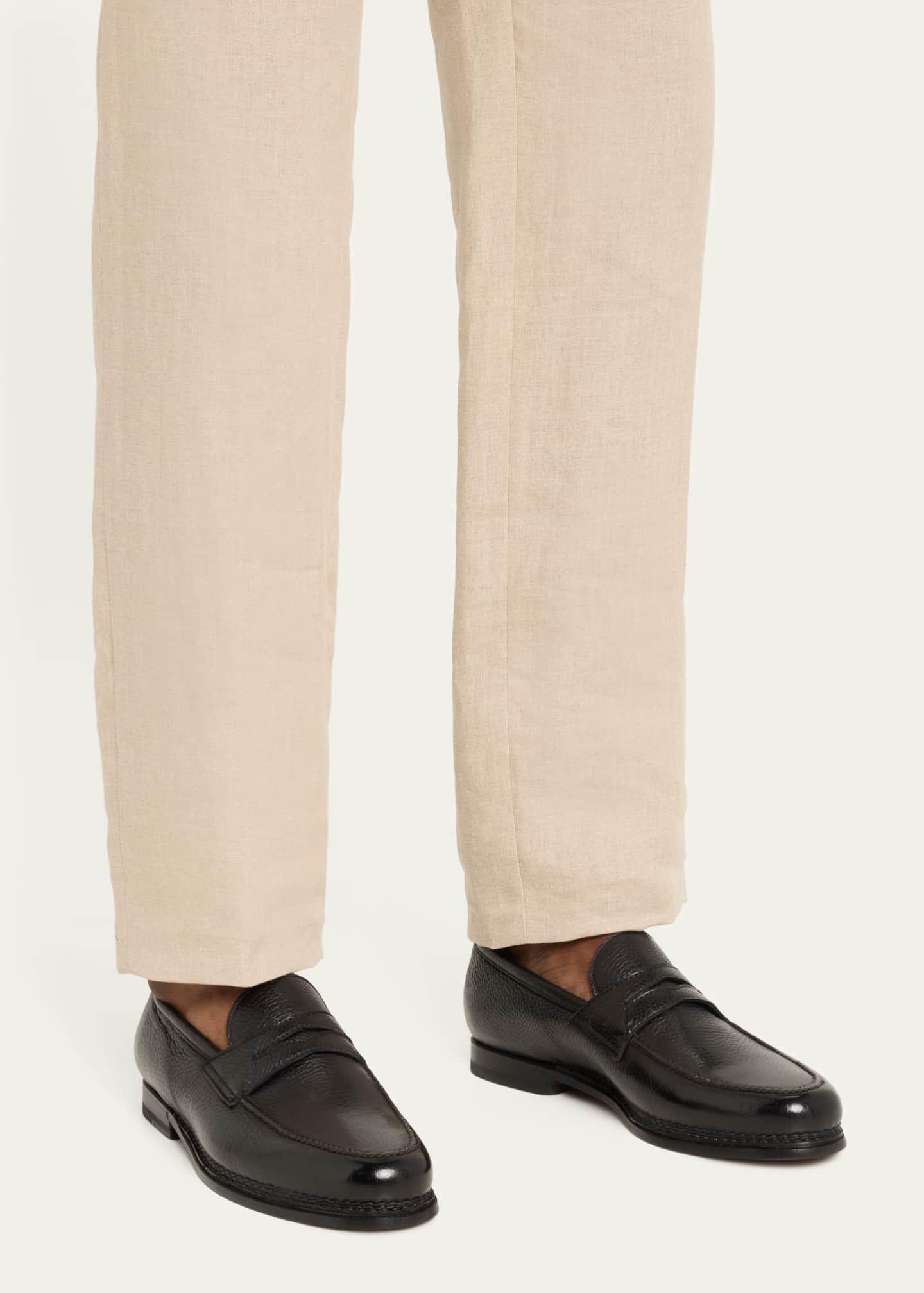 Bontoni Men's Savarese II Deerskin Penny Loafers Image 2 of 5