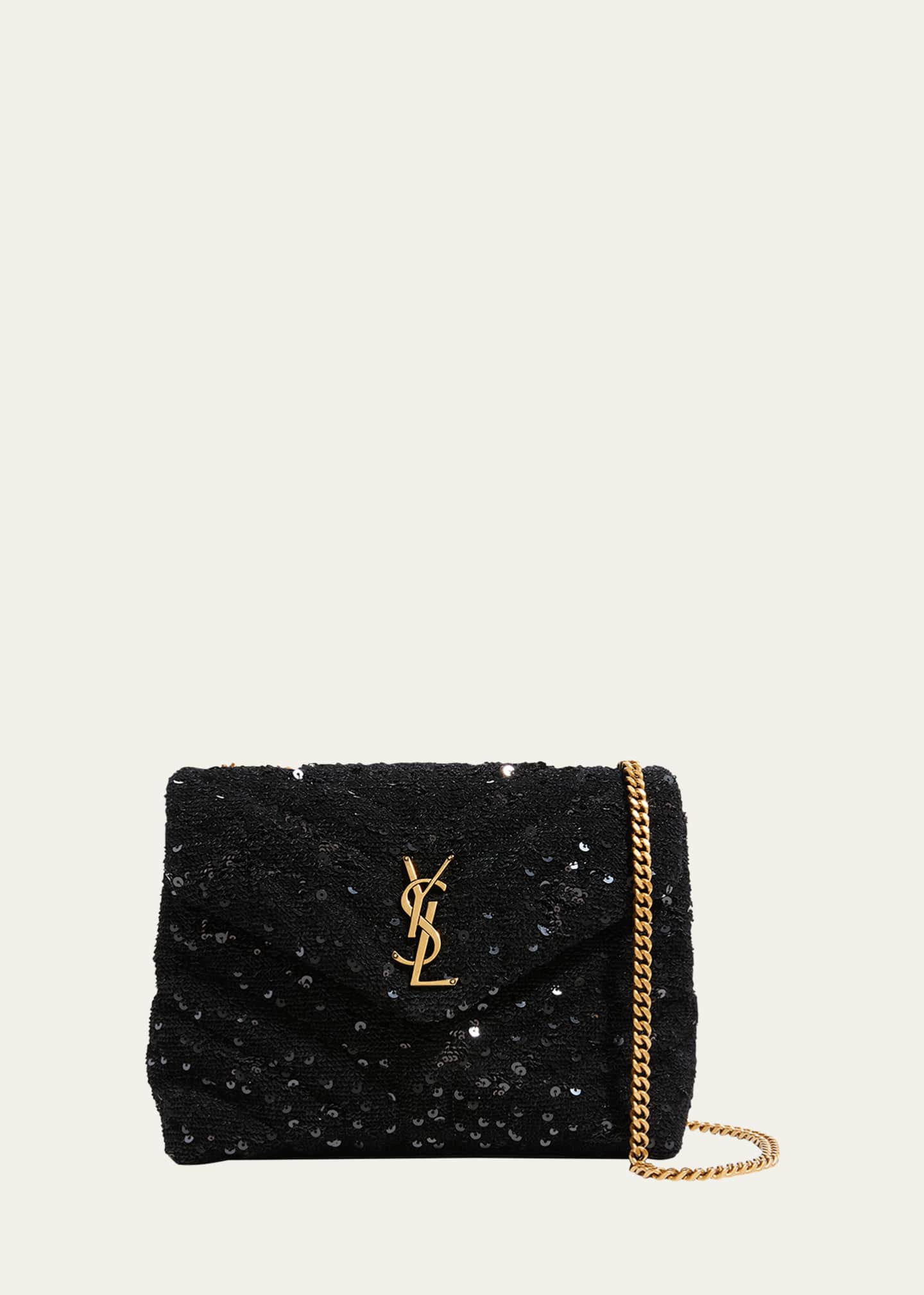 Saint Laurent Loulou Small YSL Sequin Shoulder Bag Bergdorf Goodman