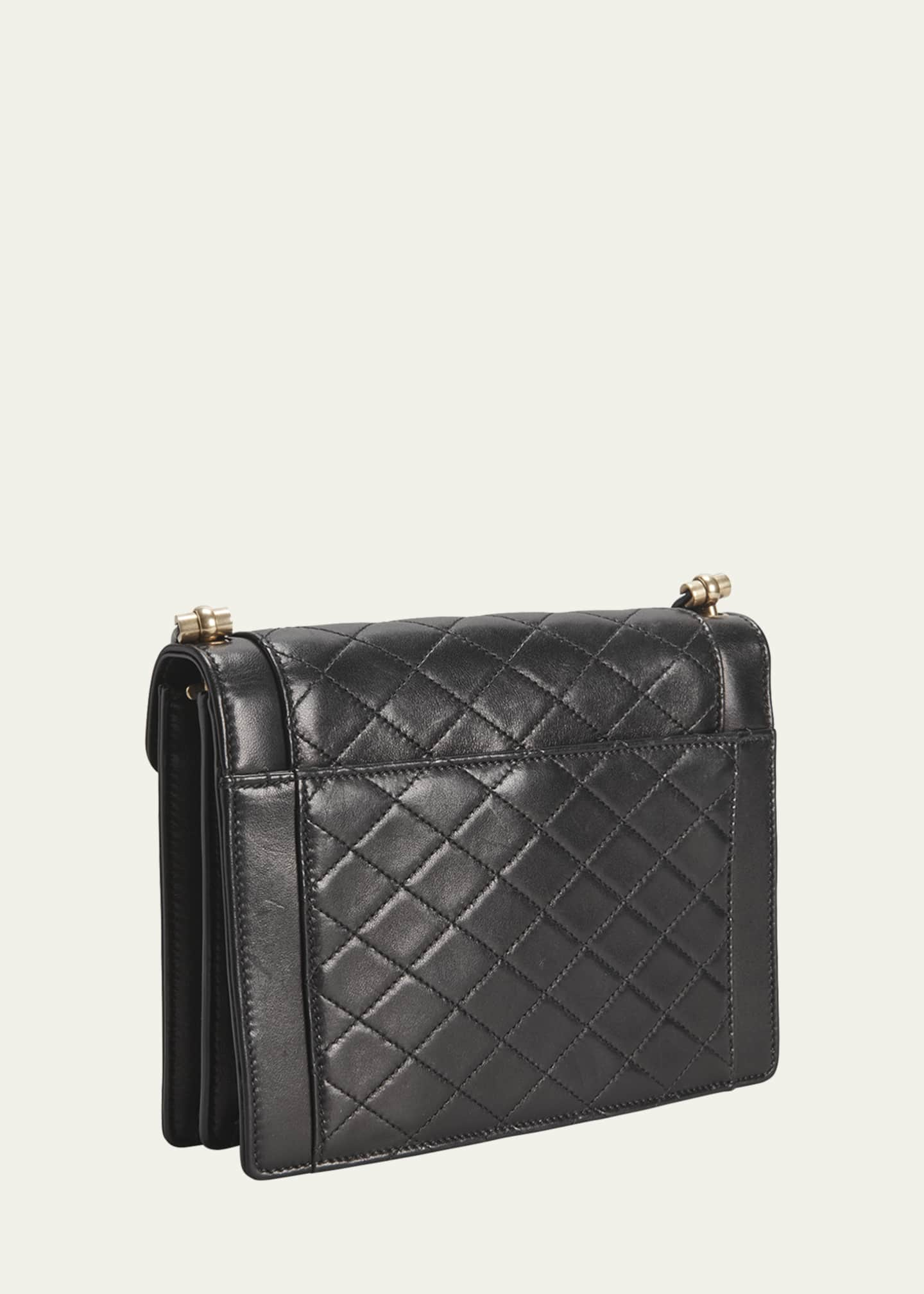 Gaby Small Quilted Leather Shoulder Bag in White - Saint Laurent