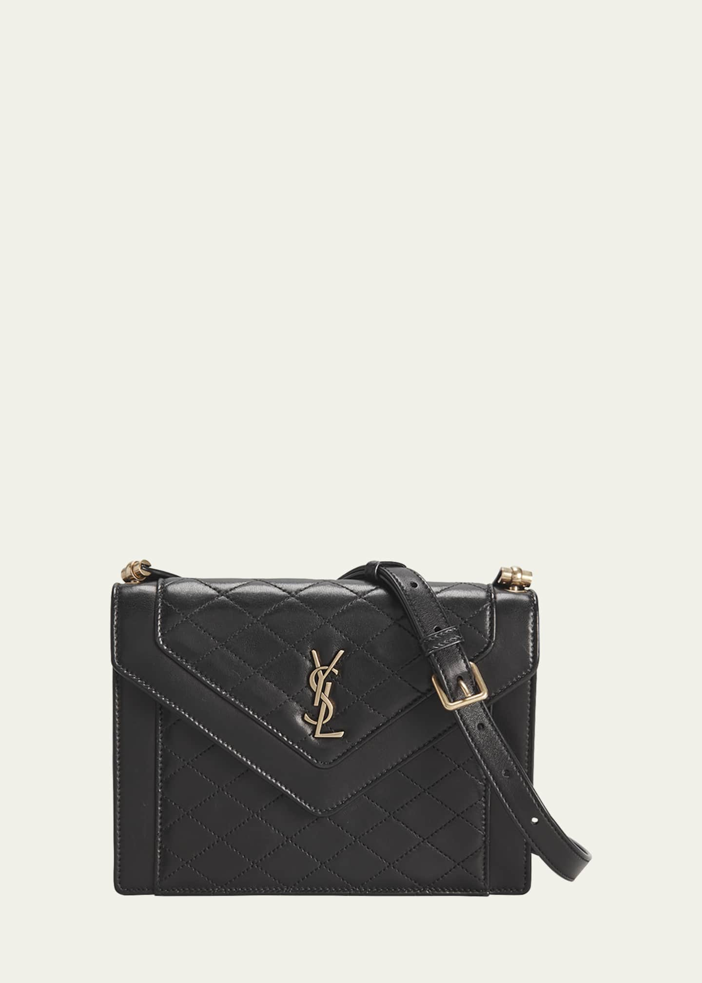 saint laurent mini gaby quilted leather micro bag on chain