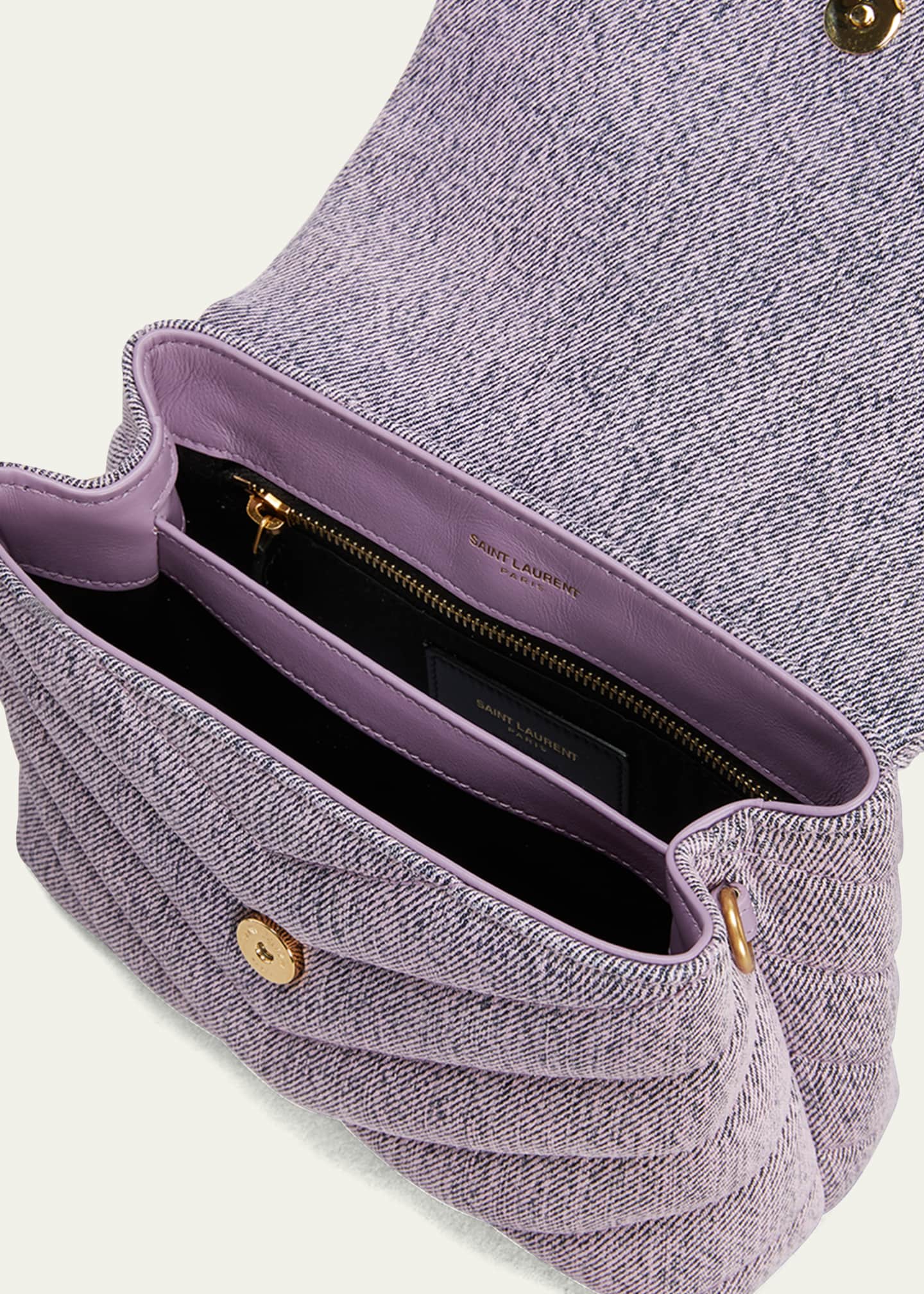 Saint Laurent Loulou Toy YSL Denim Shoulder Bag Bergdorf Goodman