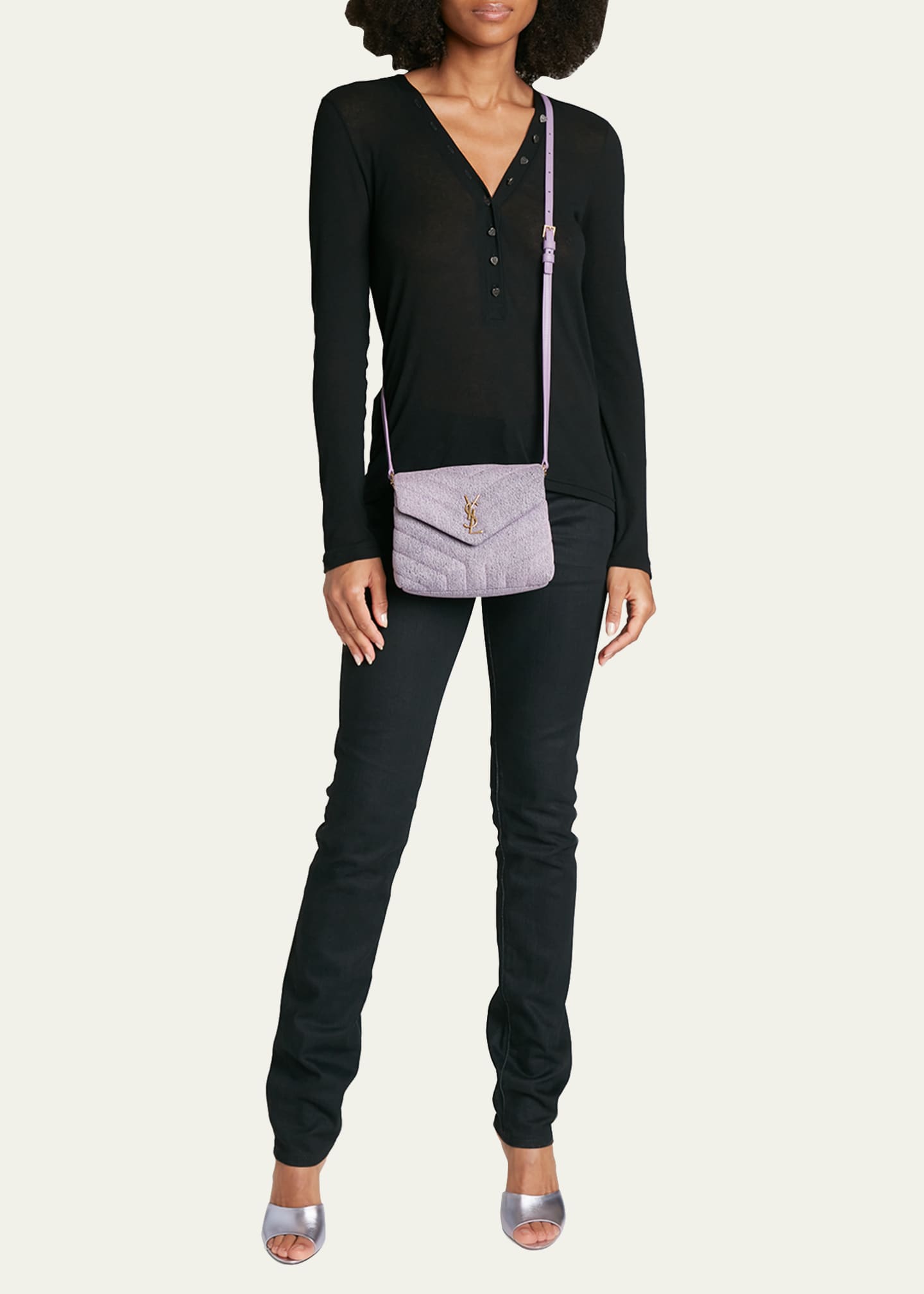 Saint Laurent Loulou Toy YSL Denim Shoulder Bag Bergdorf Goodman