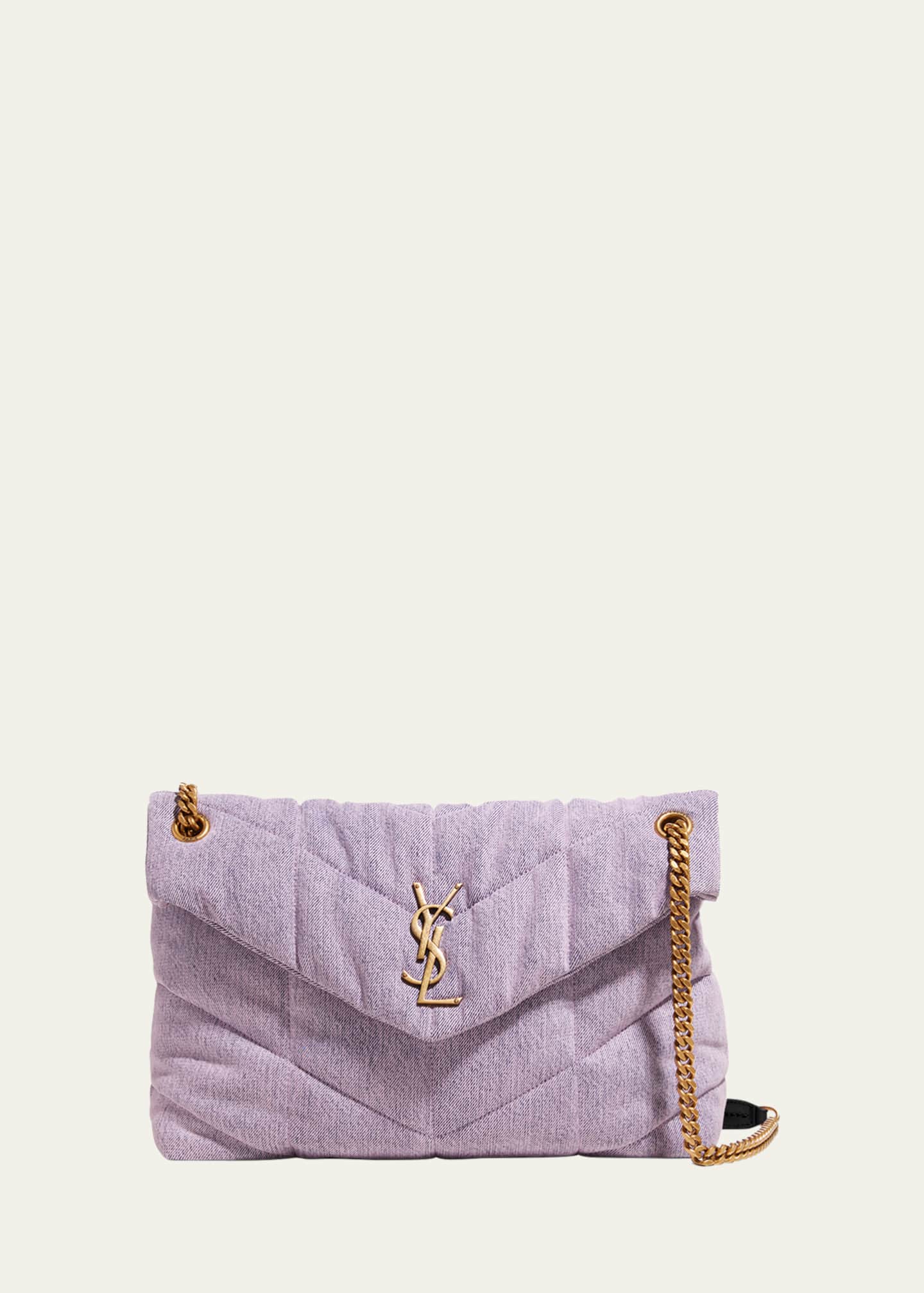 Saint Laurent Puffer Medium YSL Denim Shoulder Bag Bergdorf Goodman