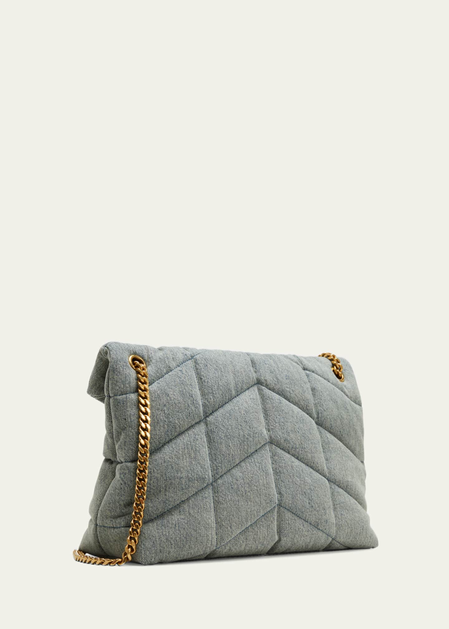 Saint Laurent Puffer Medium YSL Denim Shoulder Bag Bergdorf Goodman