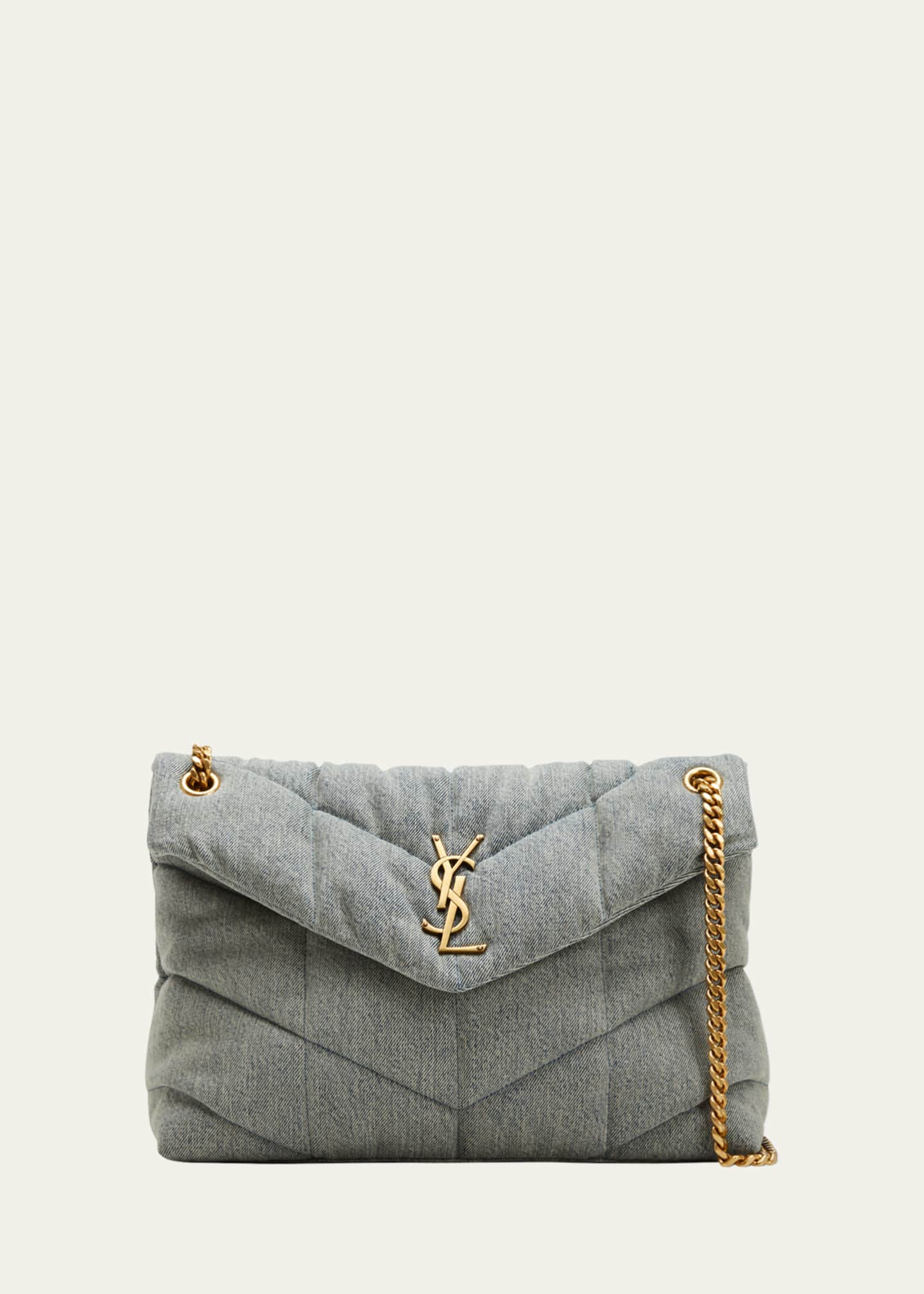 Saint Laurent Puffer Medium YSL Denim Shoulder Bag Bergdorf Goodman