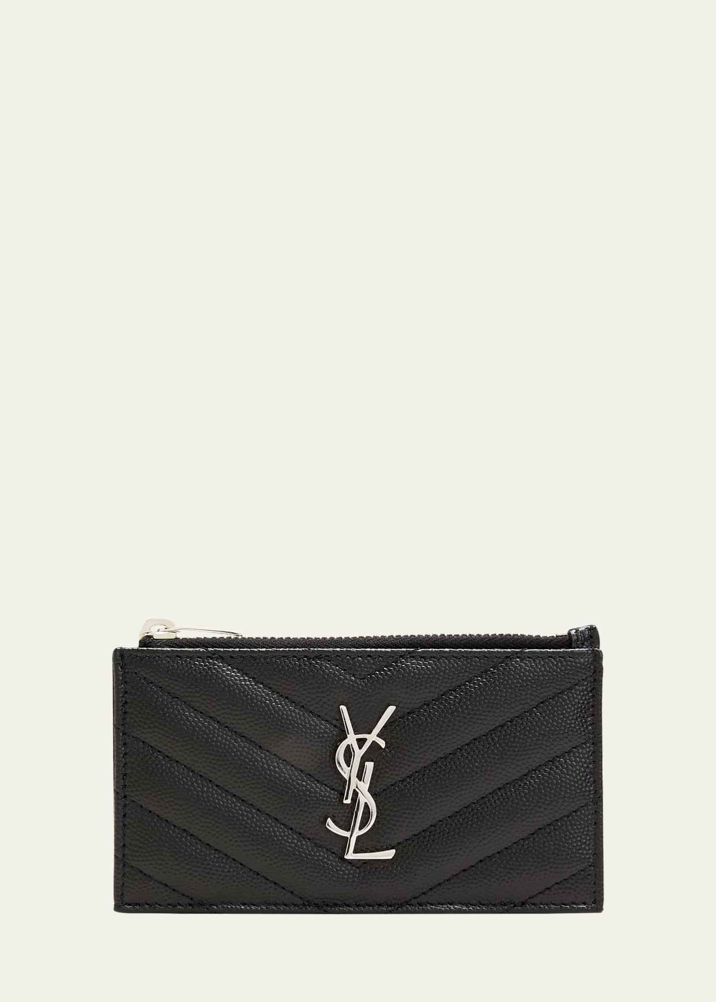 Saint Laurent Fragments YSL Quilted Leather Card Case - Bergdorf Goodman