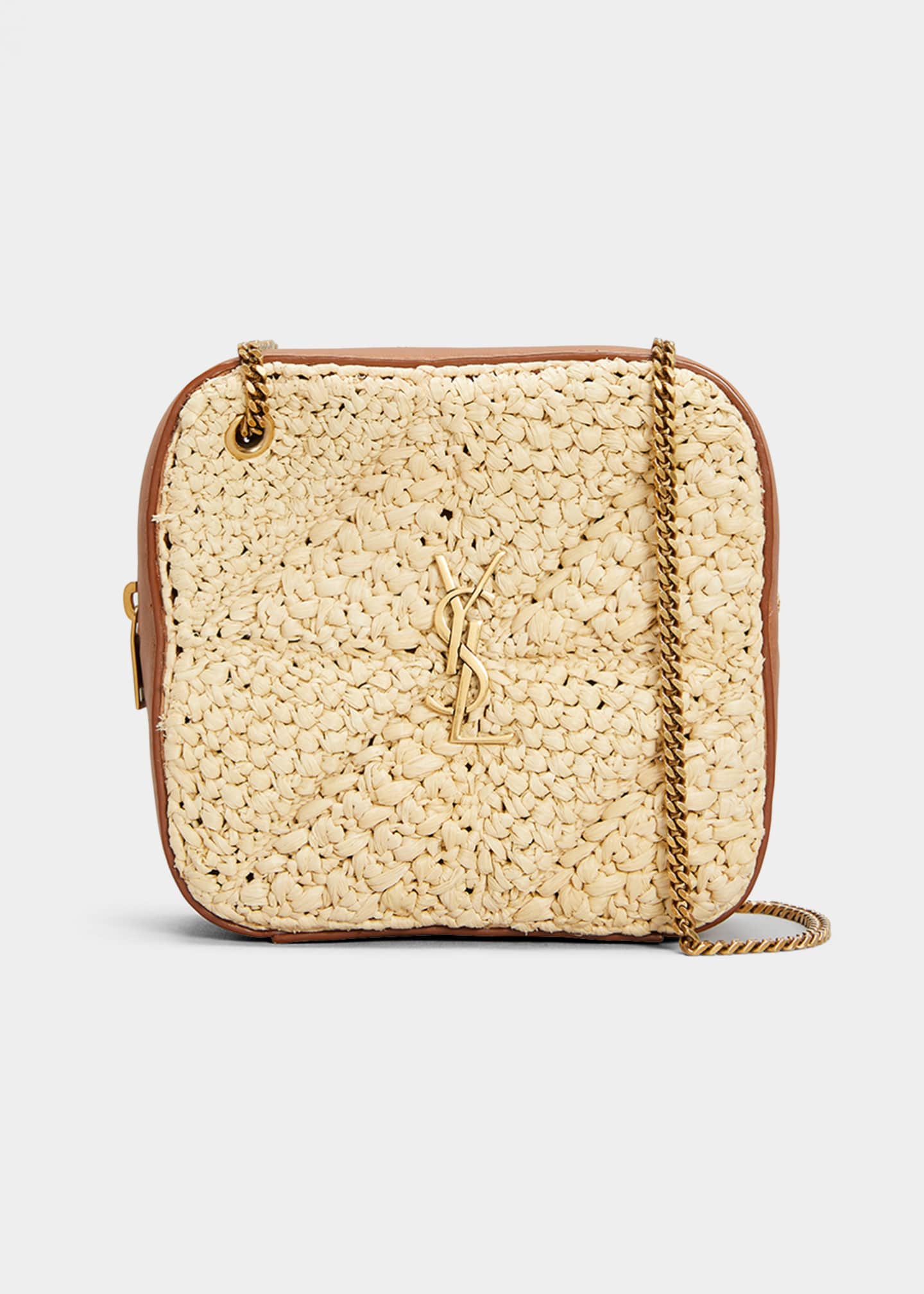 Saint Laurent Jamie Mini Cube Raffia Crossbody Bag Bergdorf Goodman