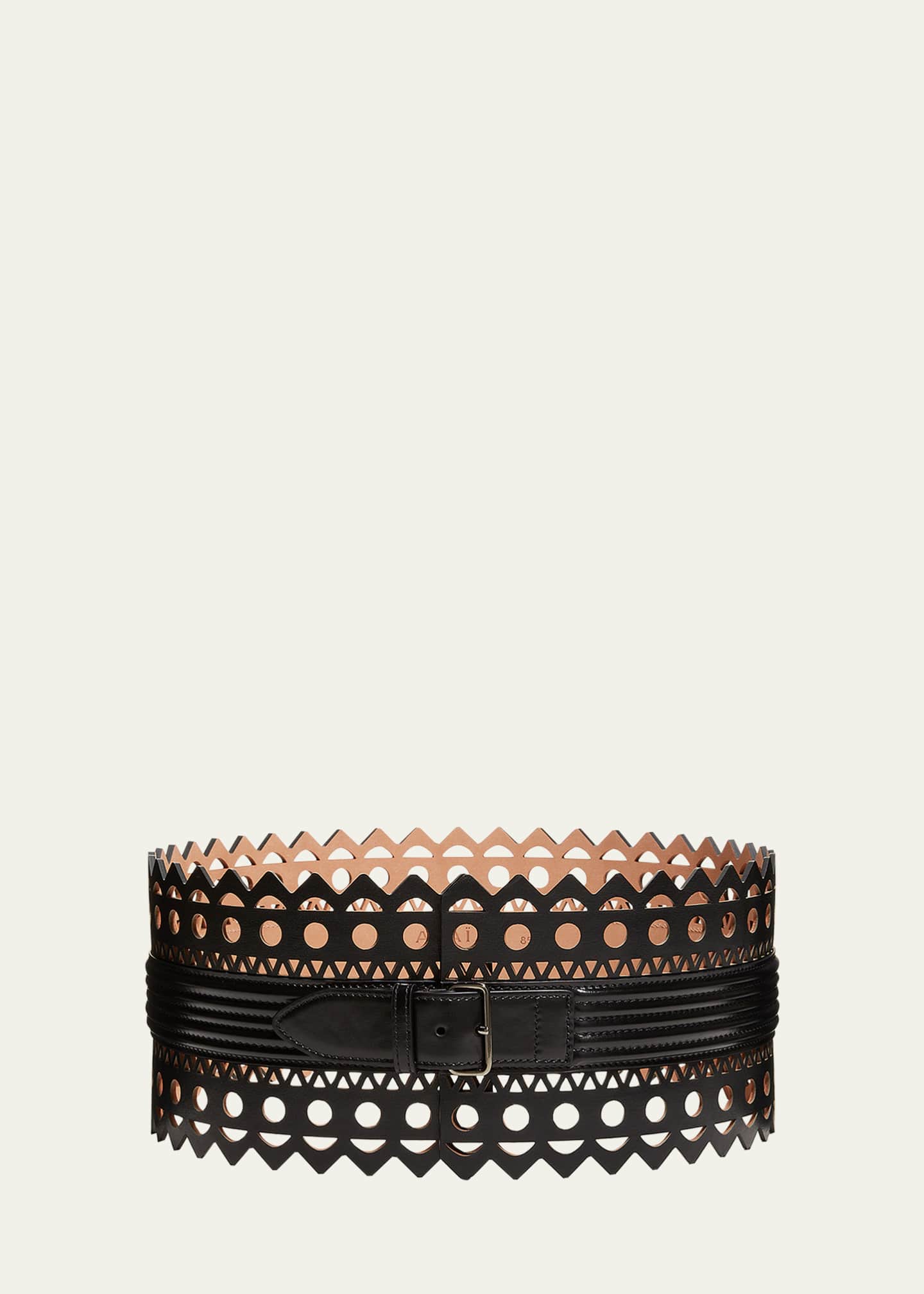 ALAIA Laser Cut Vienne Leather Corset Belt Bergdorf Goodman