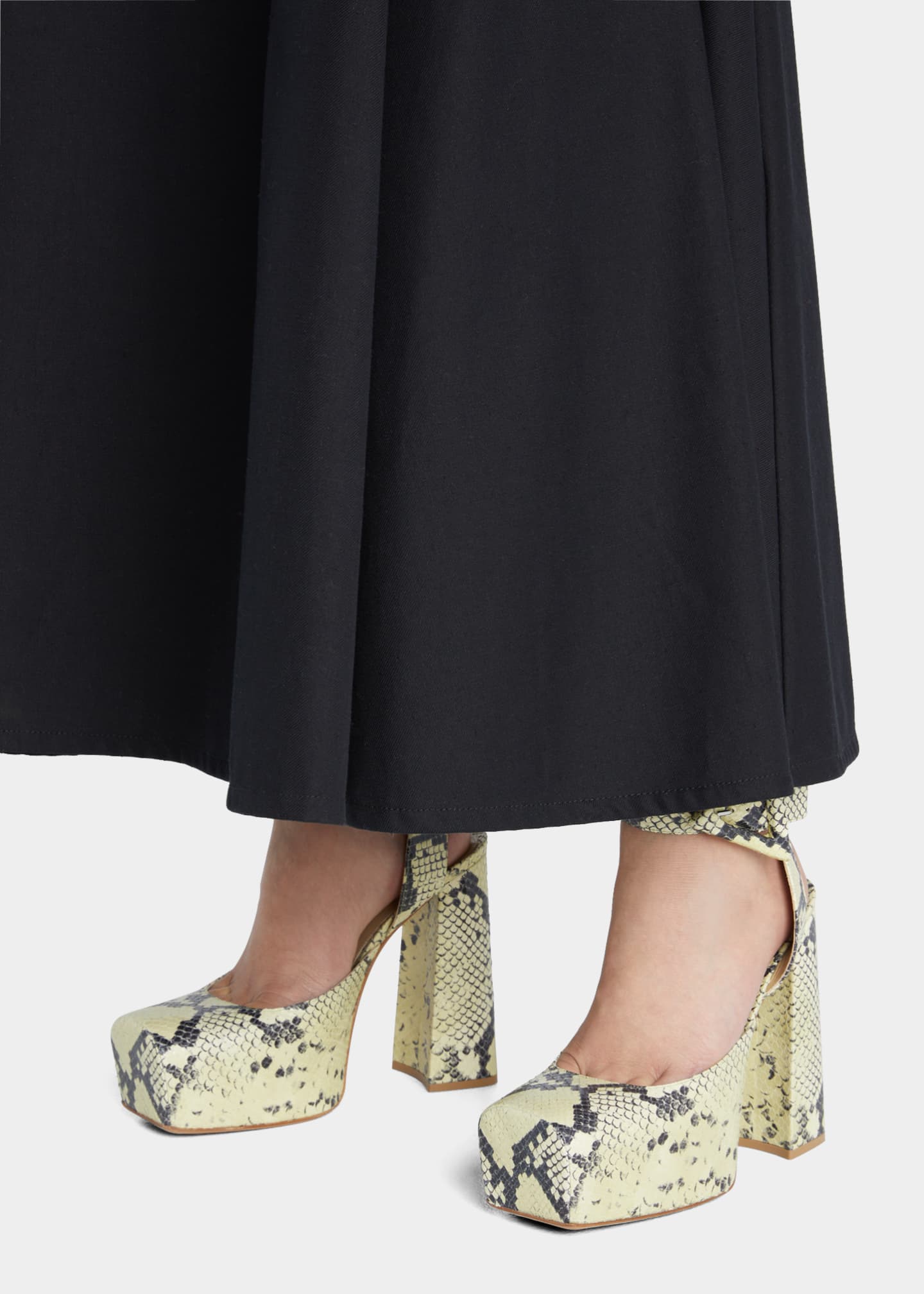 Bottega Veneta Python-Print Buckle Platform Pumps - Bergdorf Goodman