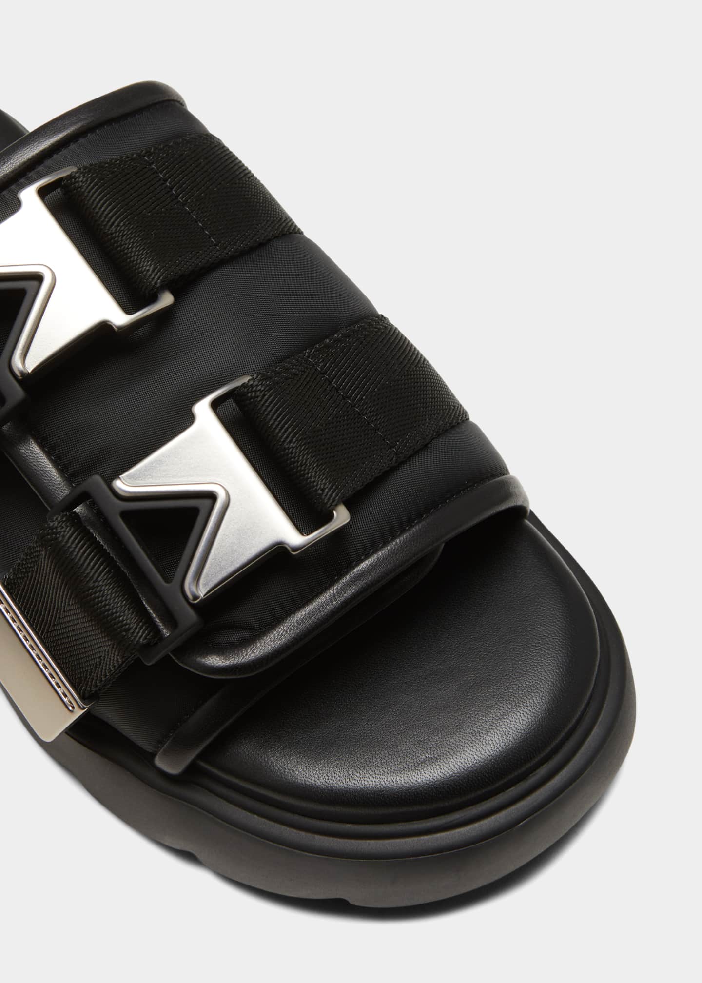 Bottega Veneta Flash Leather Dual-Buckle Flat Sandals