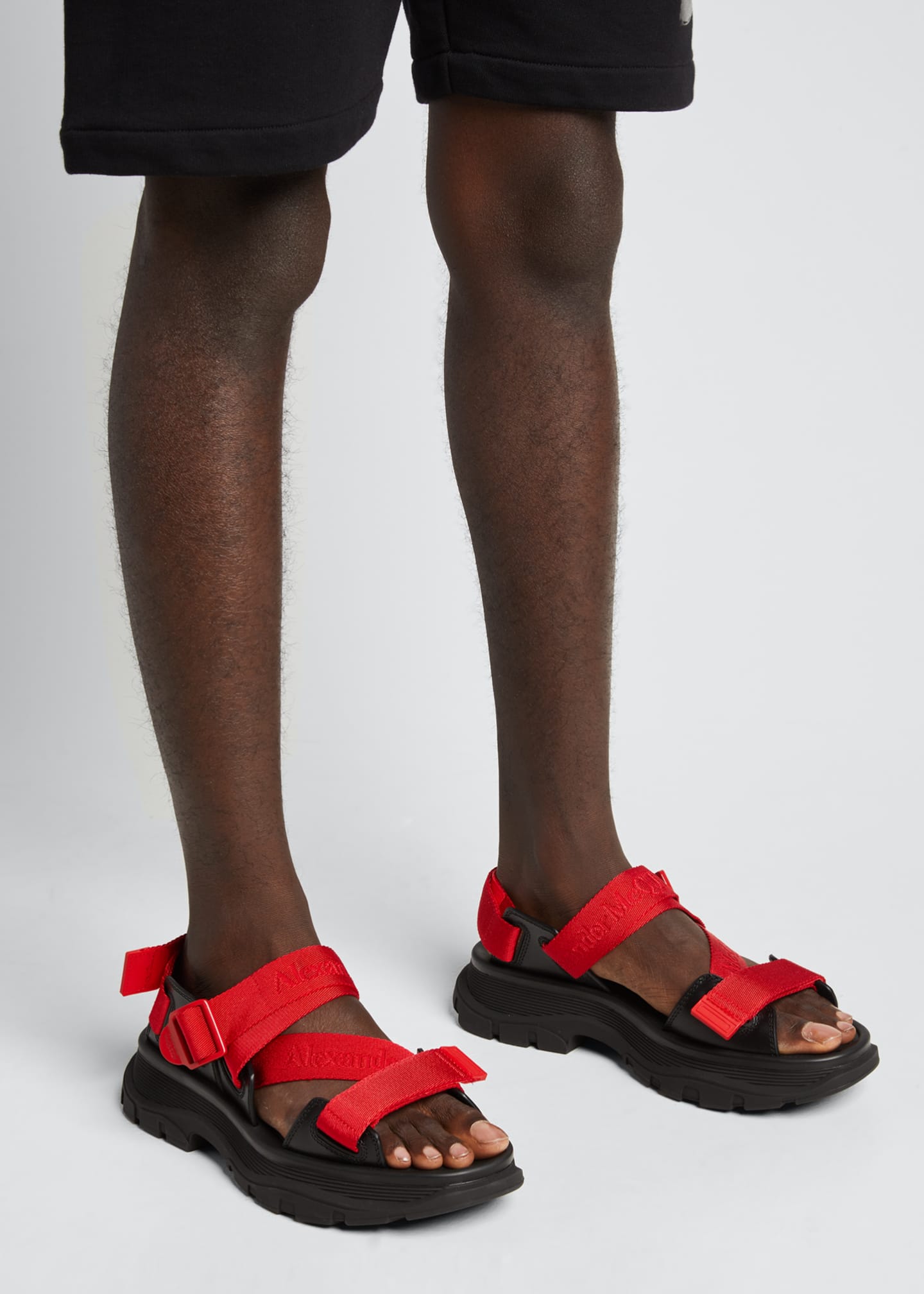 Alexander McQueen Men's Strappy Leather Sport Sandals Bergdorf Goodman