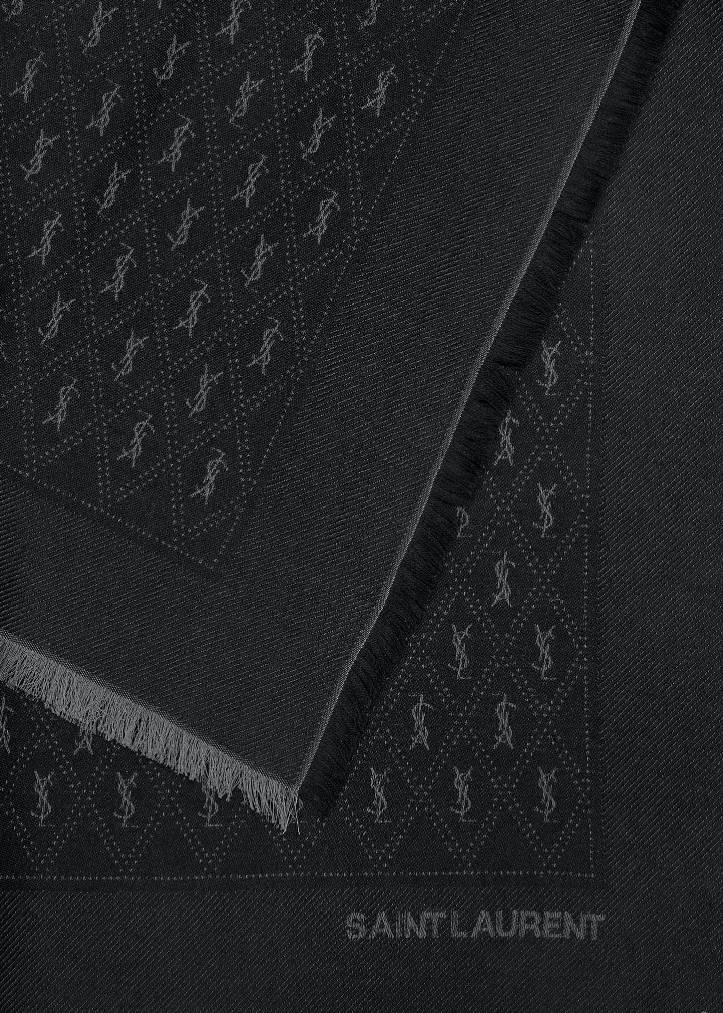 Saint Laurent YSL Micro Monogram Scarf Image 4 of 4