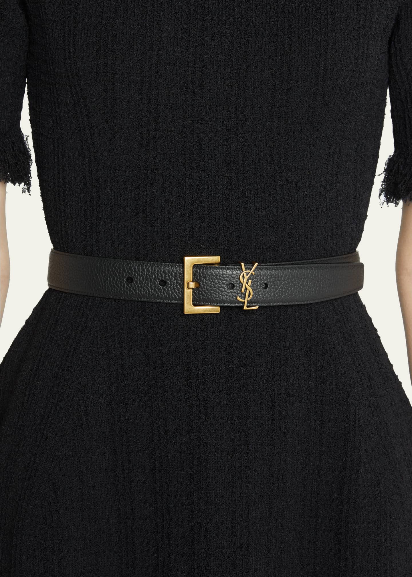 Saint Laurent YSL Calf Leather Belt