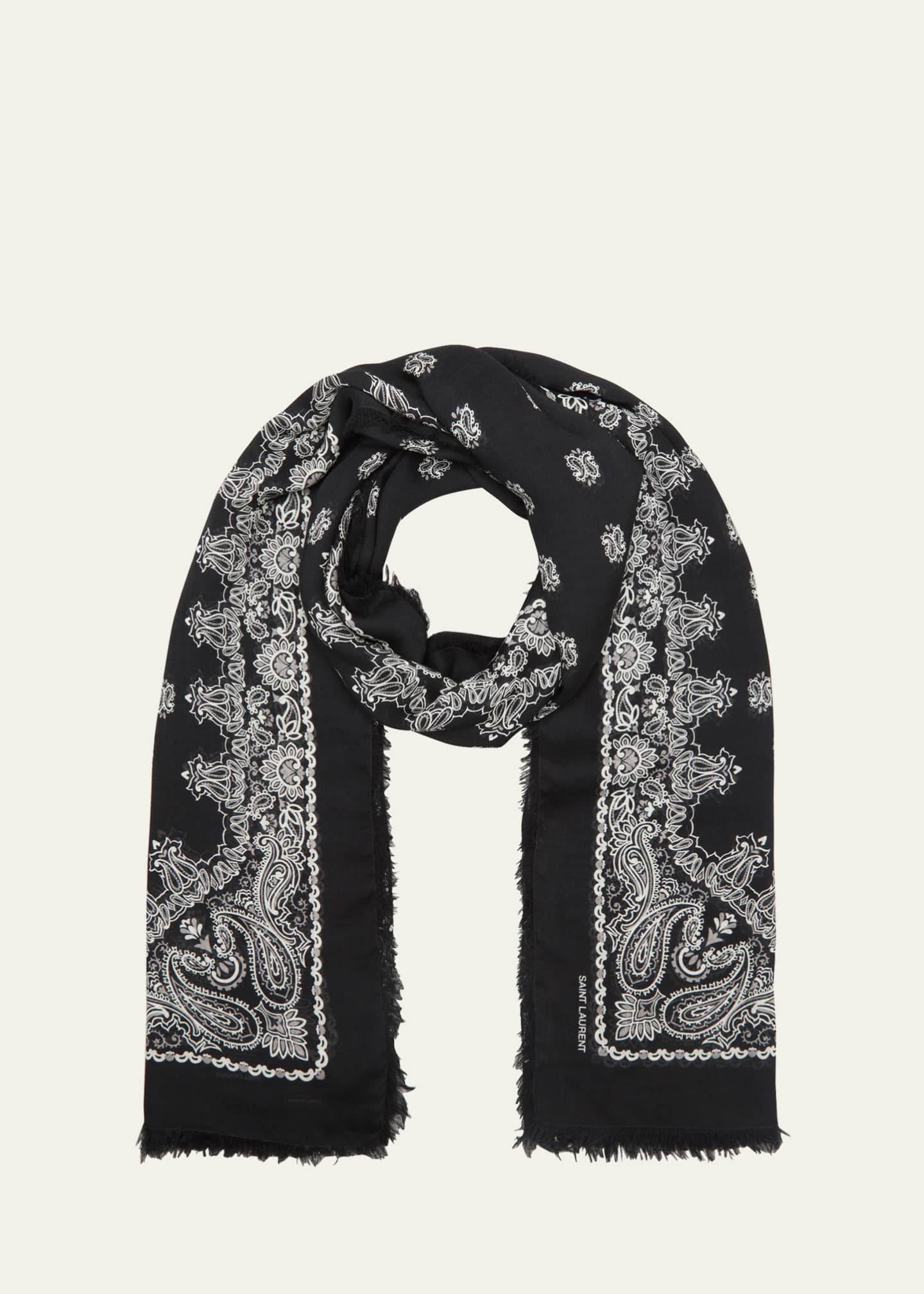 Saint Laurent Paisley Cashmere Blend Bandana Scarf Bergdorf Goodman