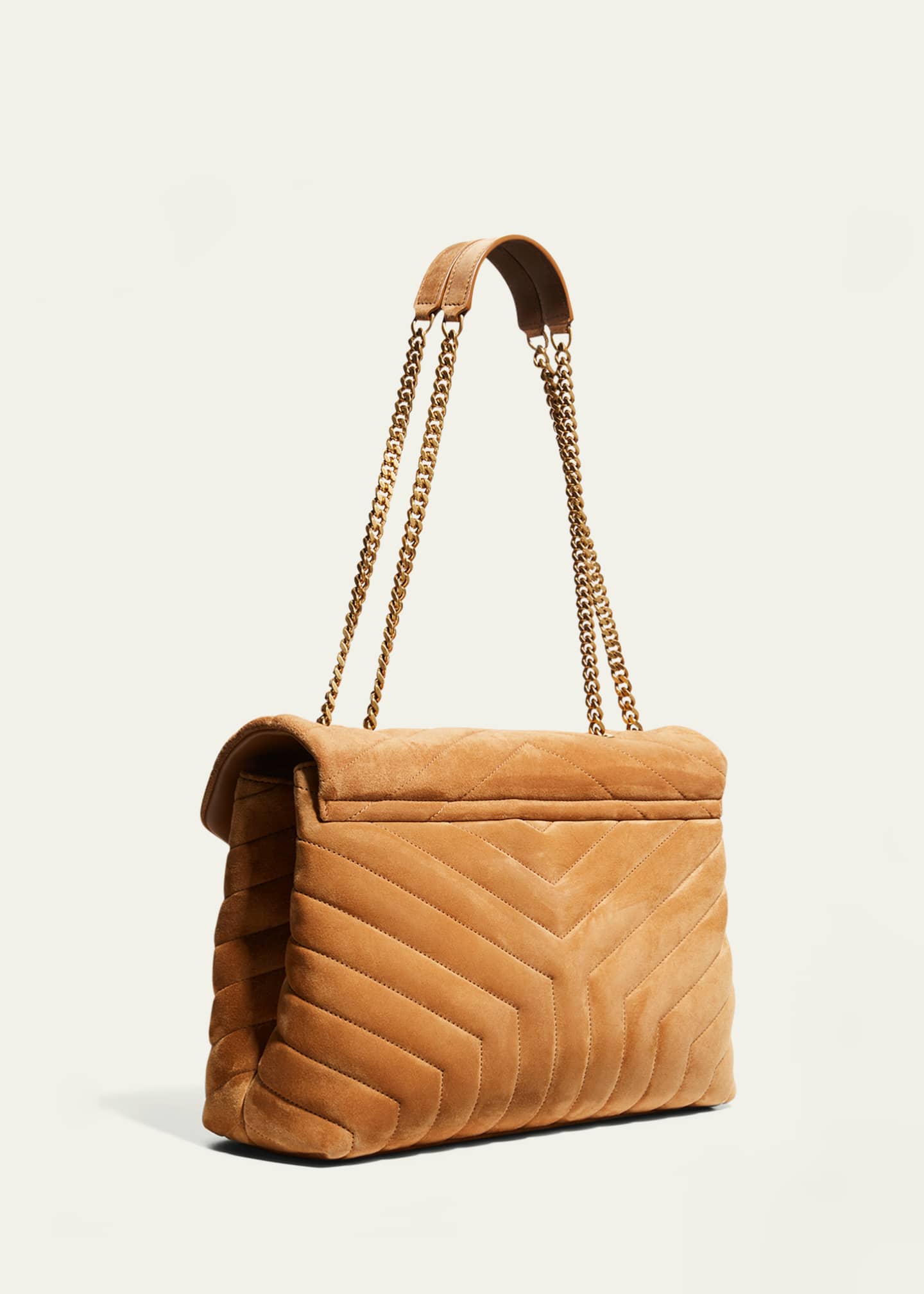 Saint Laurent Loulou Medium YSL Shoulder Bag in Quilted Suede Image 3 of 5