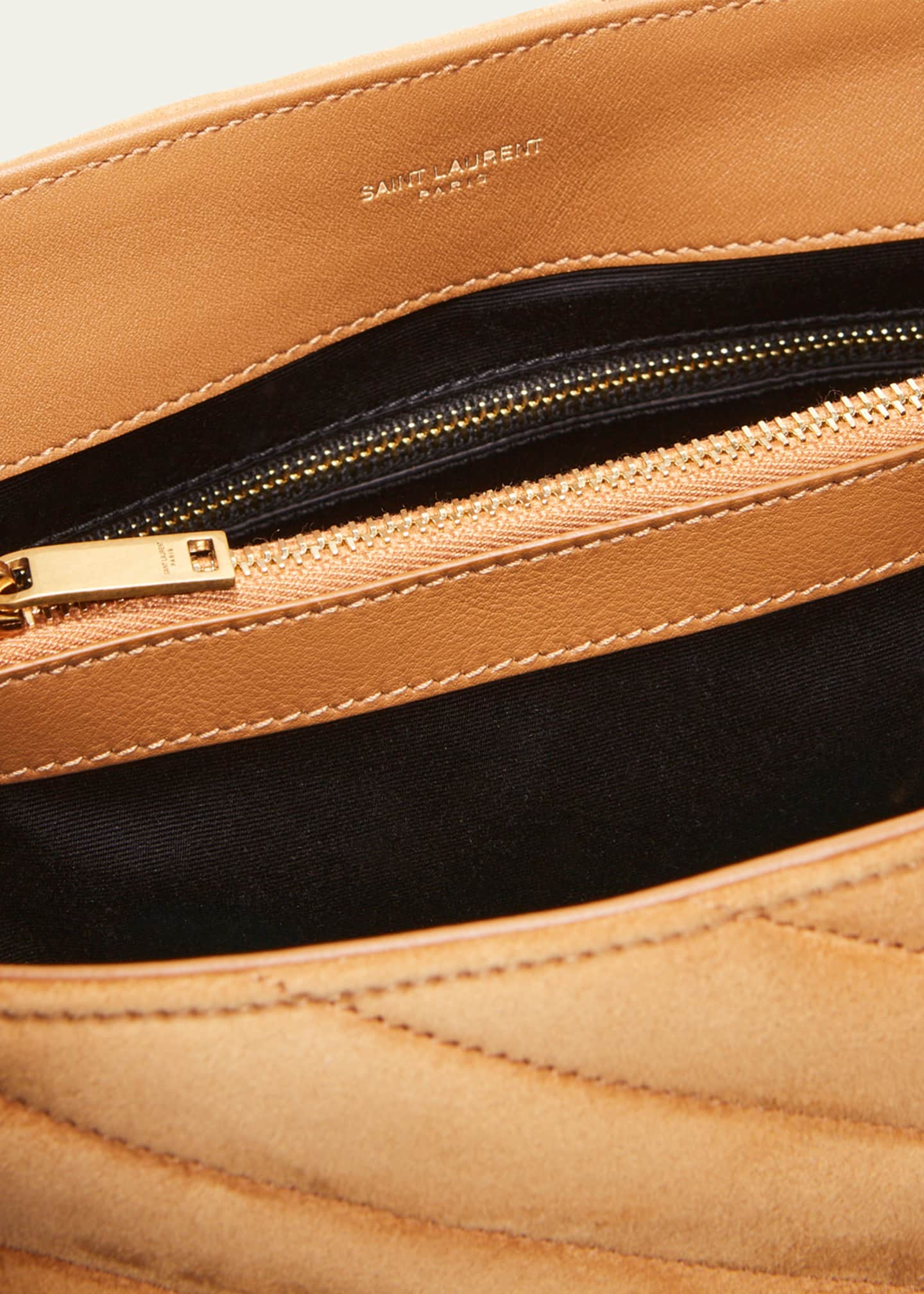 Saint Laurent Loulou Medium YSL Shoulder Bag in Quilted Suede Image 4 of 5
