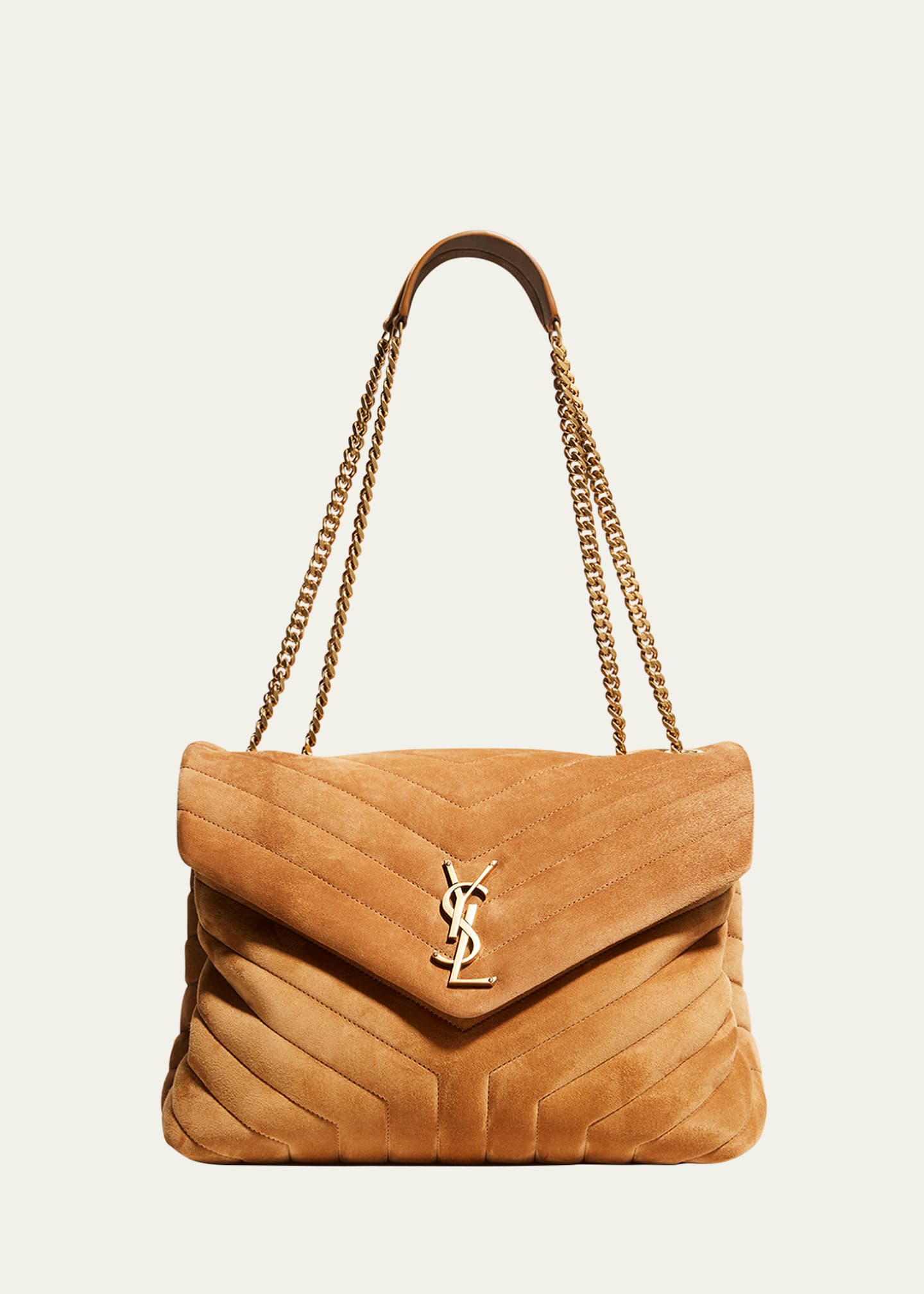 Saint Laurent Loulou Medium YSL Shoulder Bag in Quilted Suede Image 1 of 5