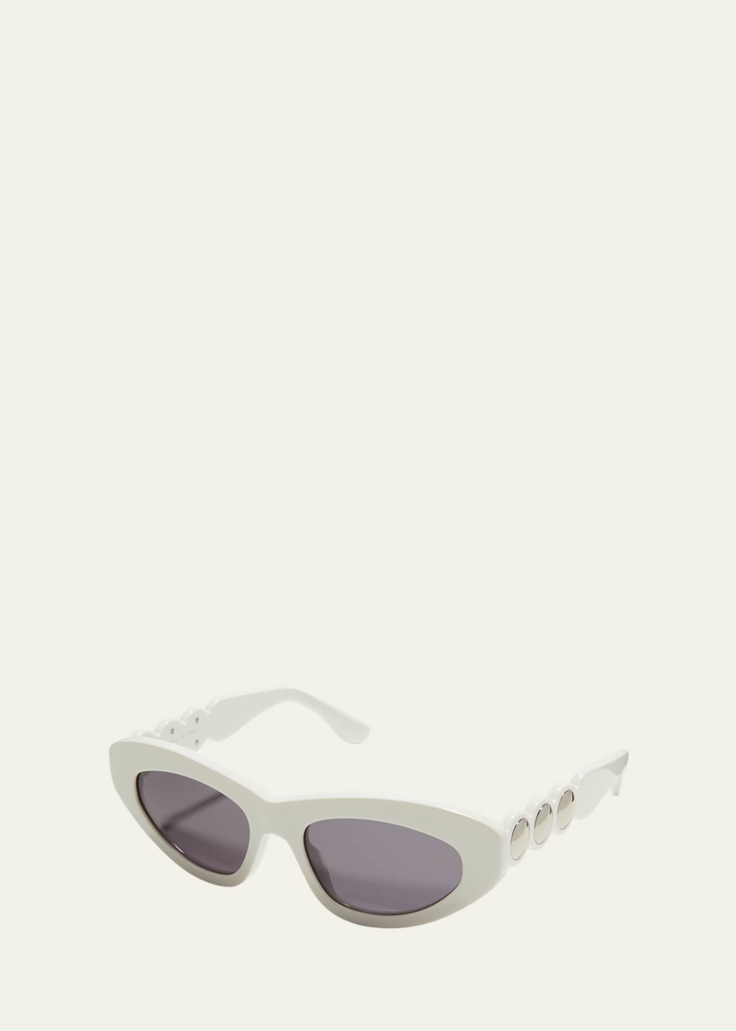 ALAIA Scallop Stud Metal & Acetate Cat-Eye Sunglasses Image 2 of 5