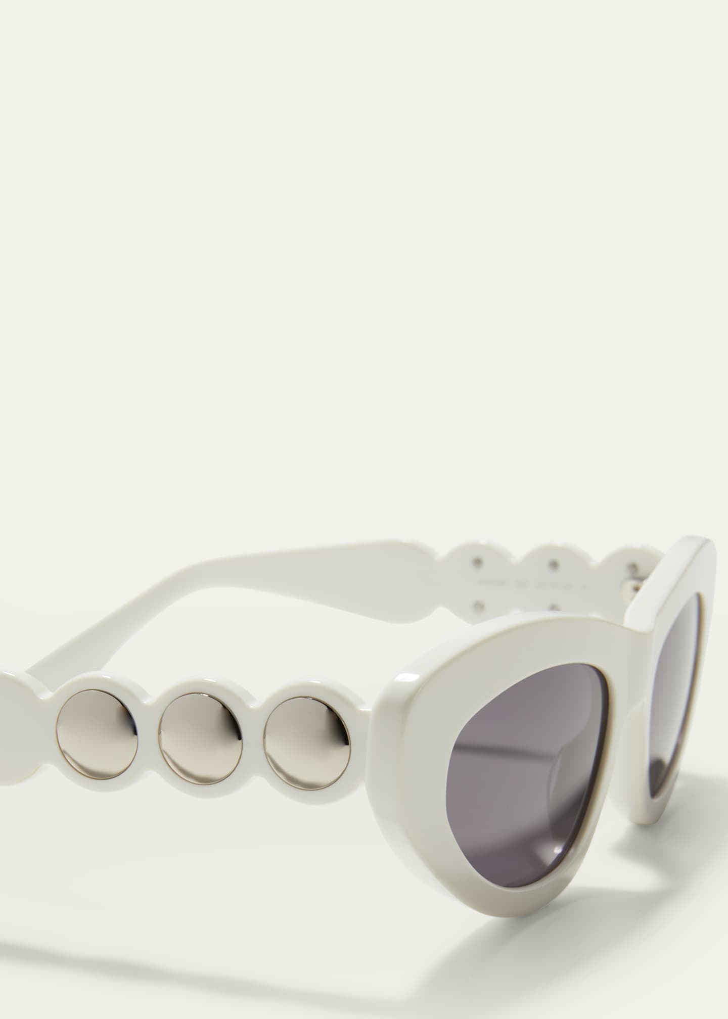ALAIA Scallop Stud Metal & Acetate Cat-Eye Sunglasses Image 4 of 5