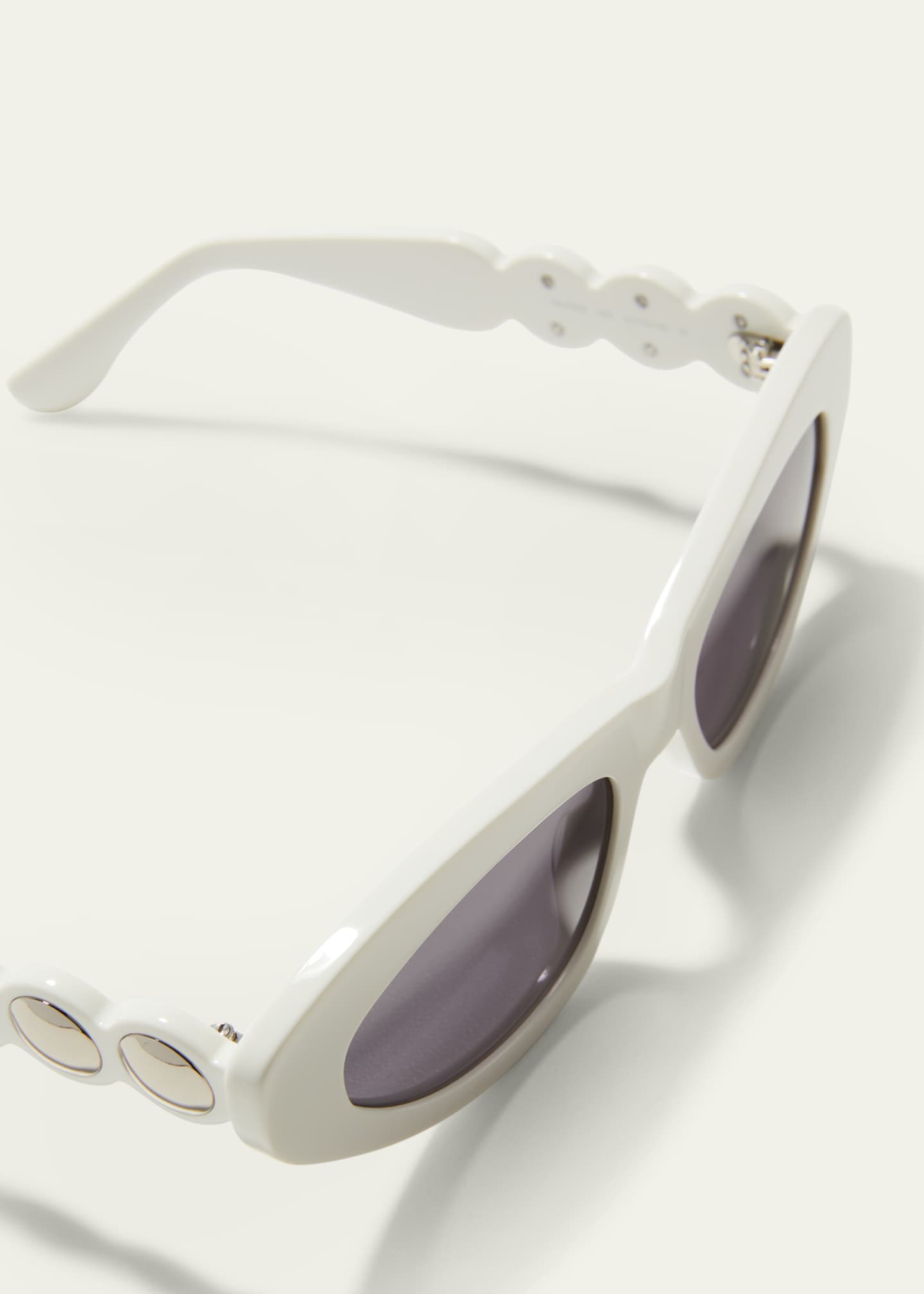 ALAIA Scallop Stud Metal & Acetate Cat-Eye Sunglasses Image 5 of 5