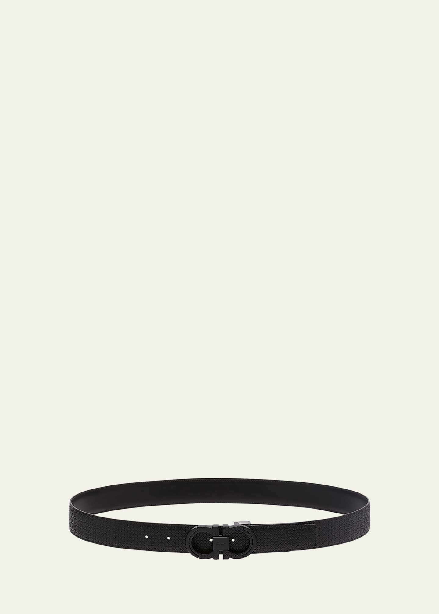Ferragamo Men's Reversible-Adjustable Leather Gancini Belt Image 2 of 2