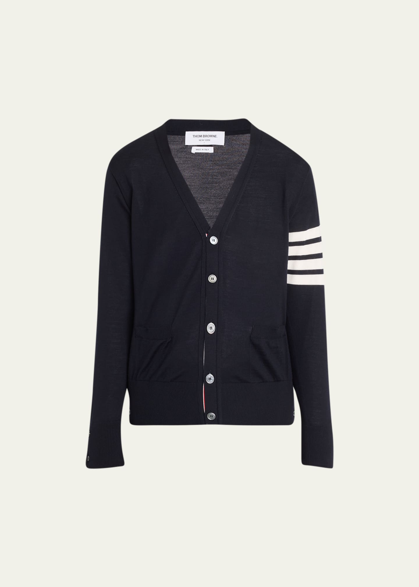 Thom Browne Men's 4-Bar Wool Cardigan Sweater - Bergdorf Goodman