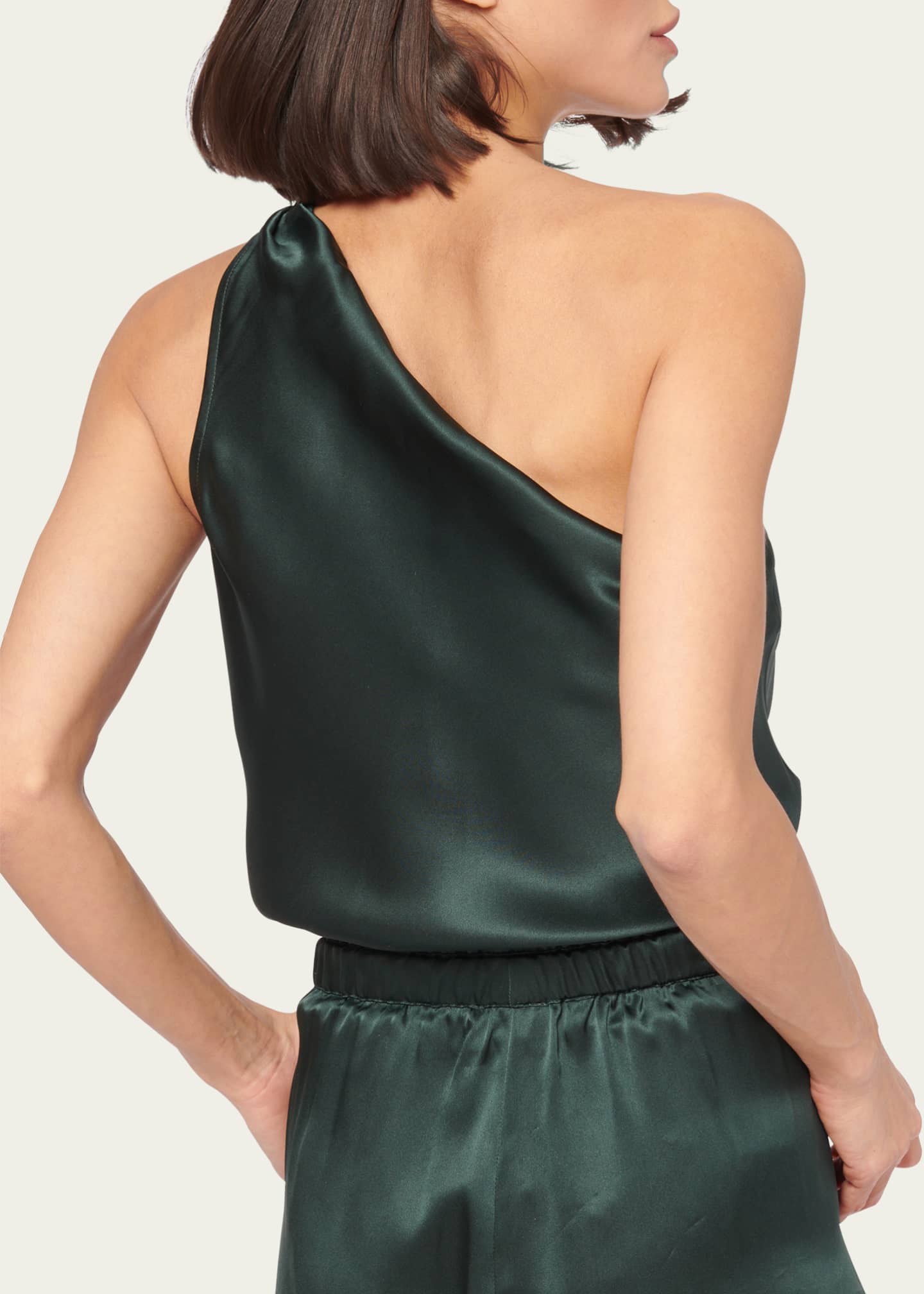 Cami NYC Darby Asymmetric Charmeuse Bodysuit Bergdorf Goodman