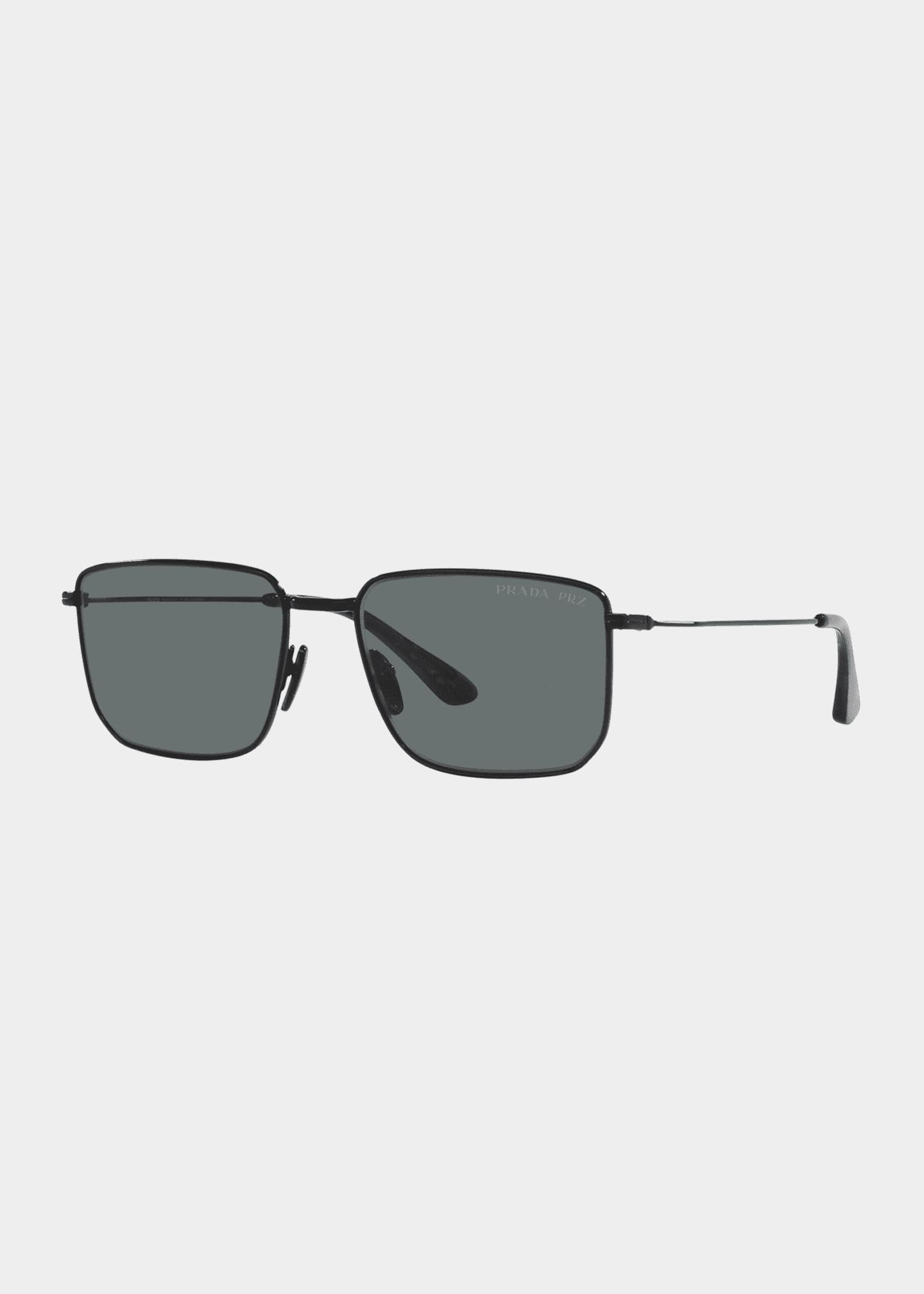 Prada Men's Polarized Rectangular Steel Sunglasses Bergdorf Goodman
