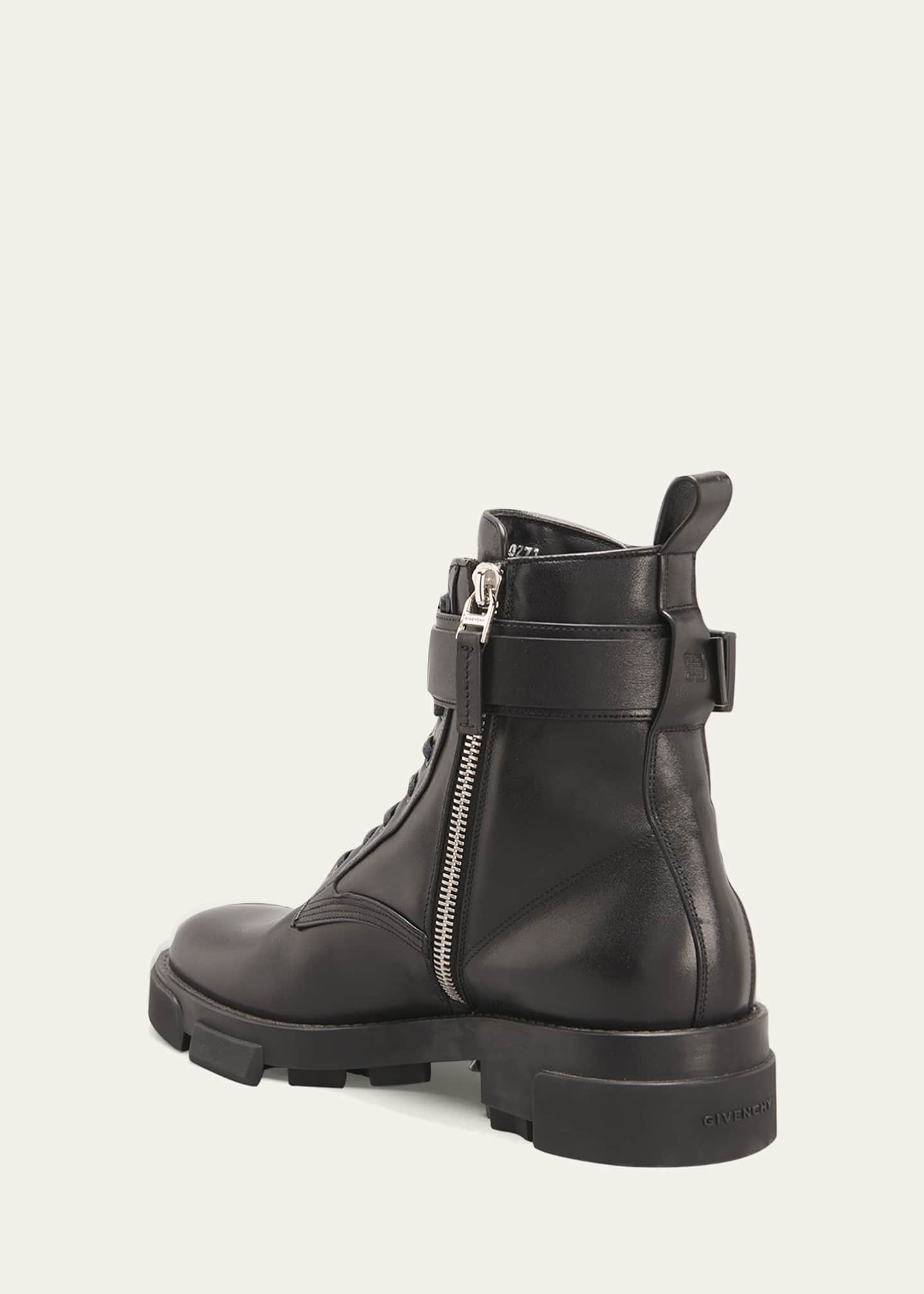 Givenchy Men's Terra Leather Lace-Up Combat Boots