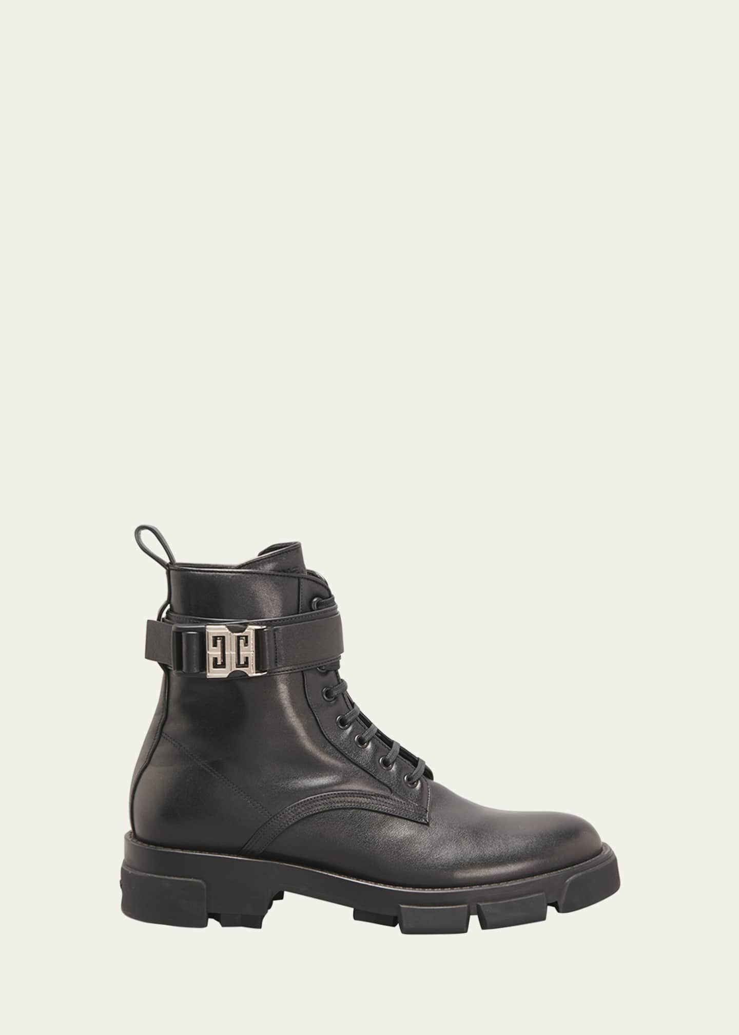 Givenchy Men's Terra Leather Lace-Up Combat Boots