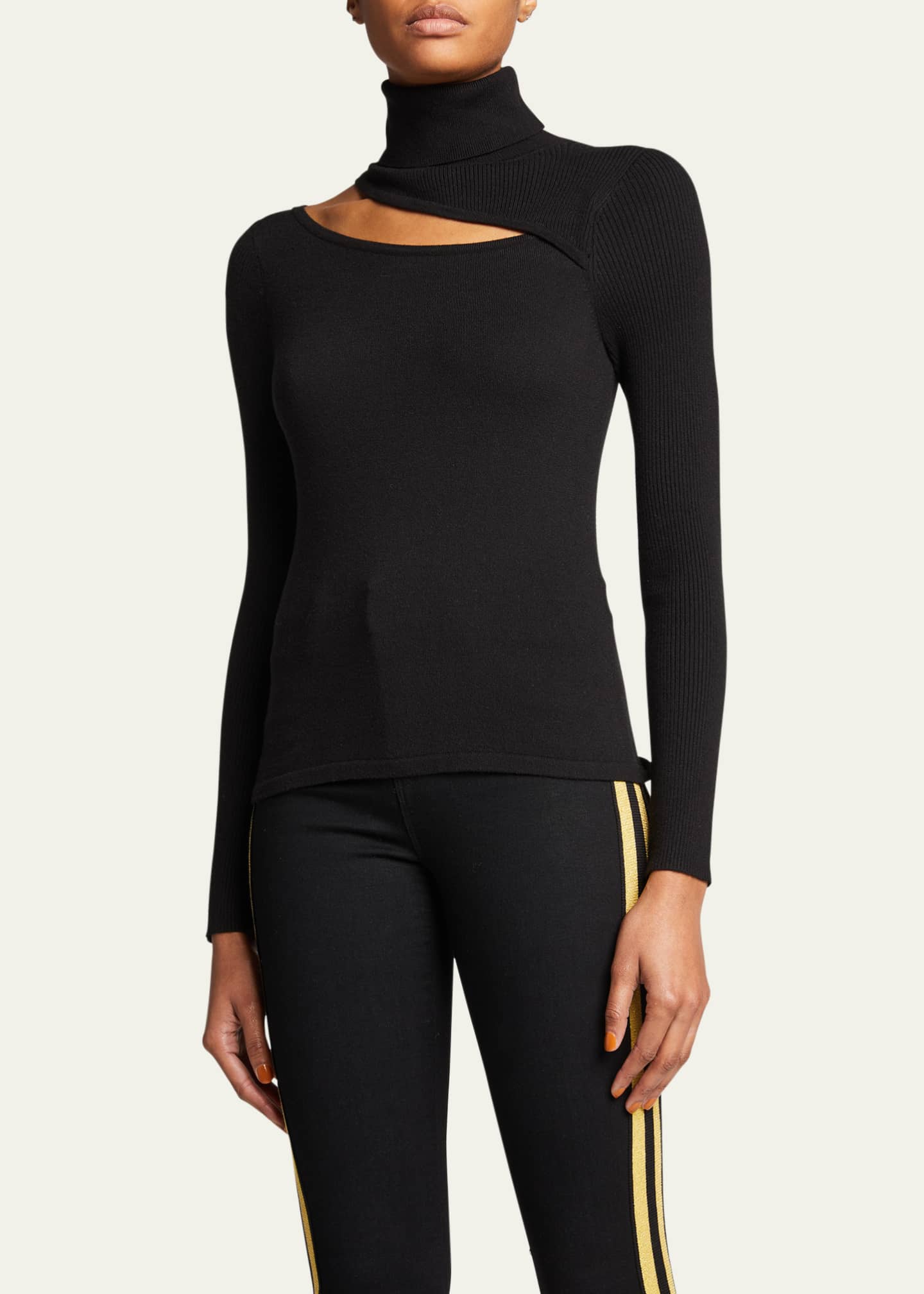 L Agence Everlee Cutout Turtleneck Sweater Bergdorf Goodman