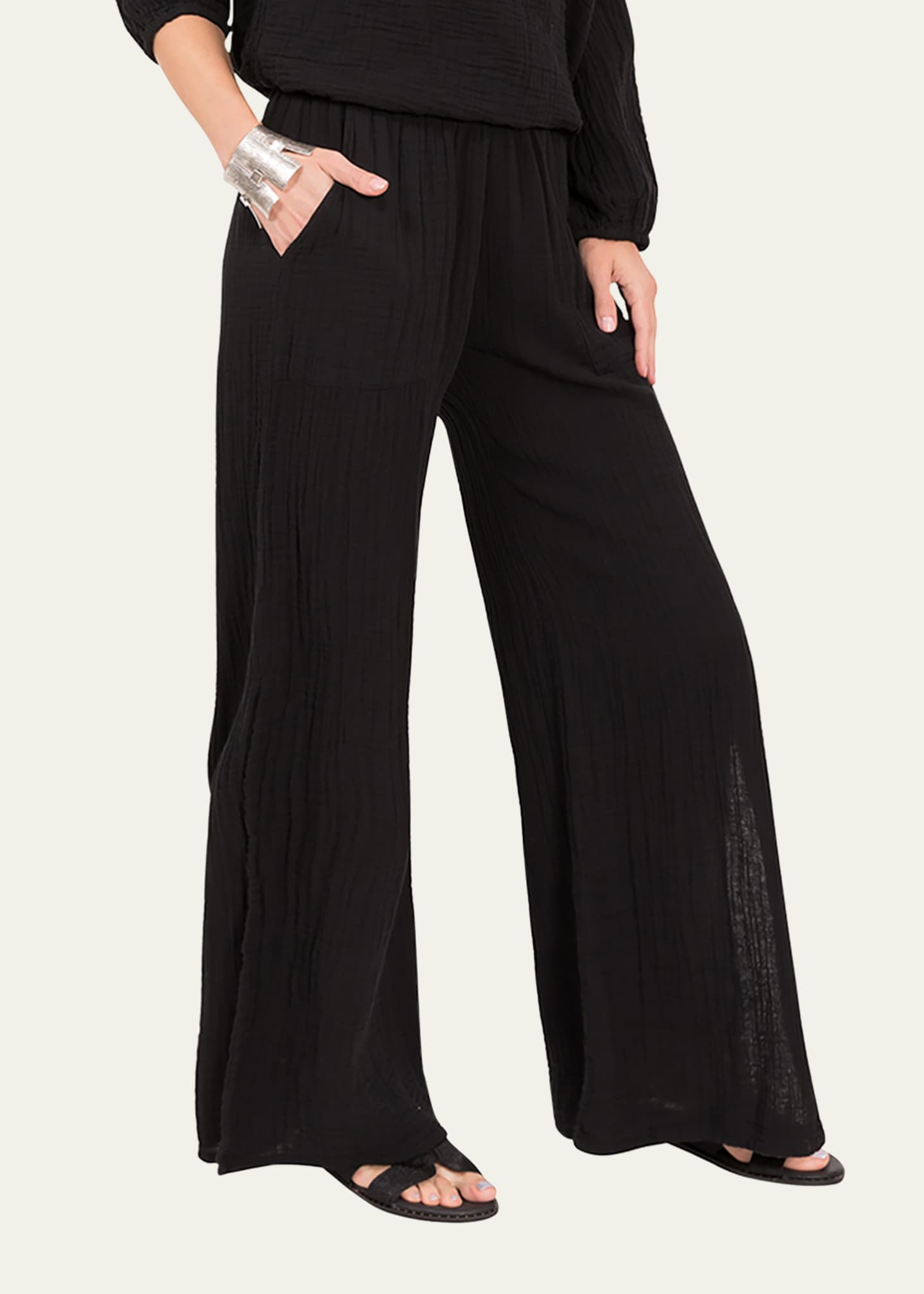 Everyday Ritual Riley Slit WideLeg Cotton Gauze Pants Bergdorf Goodman