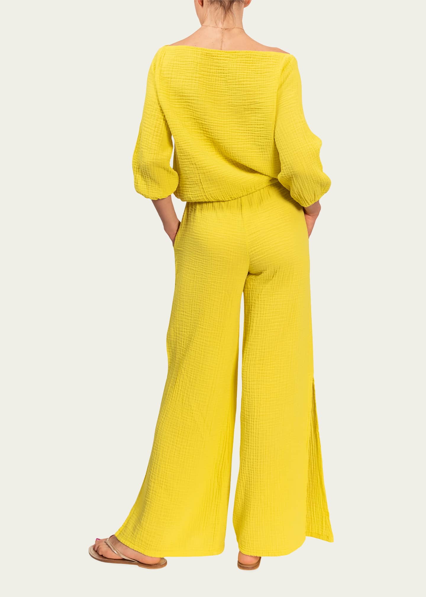 Everyday Ritual Riley Slit WideLeg Cotton Gauze Pants Bergdorf Goodman