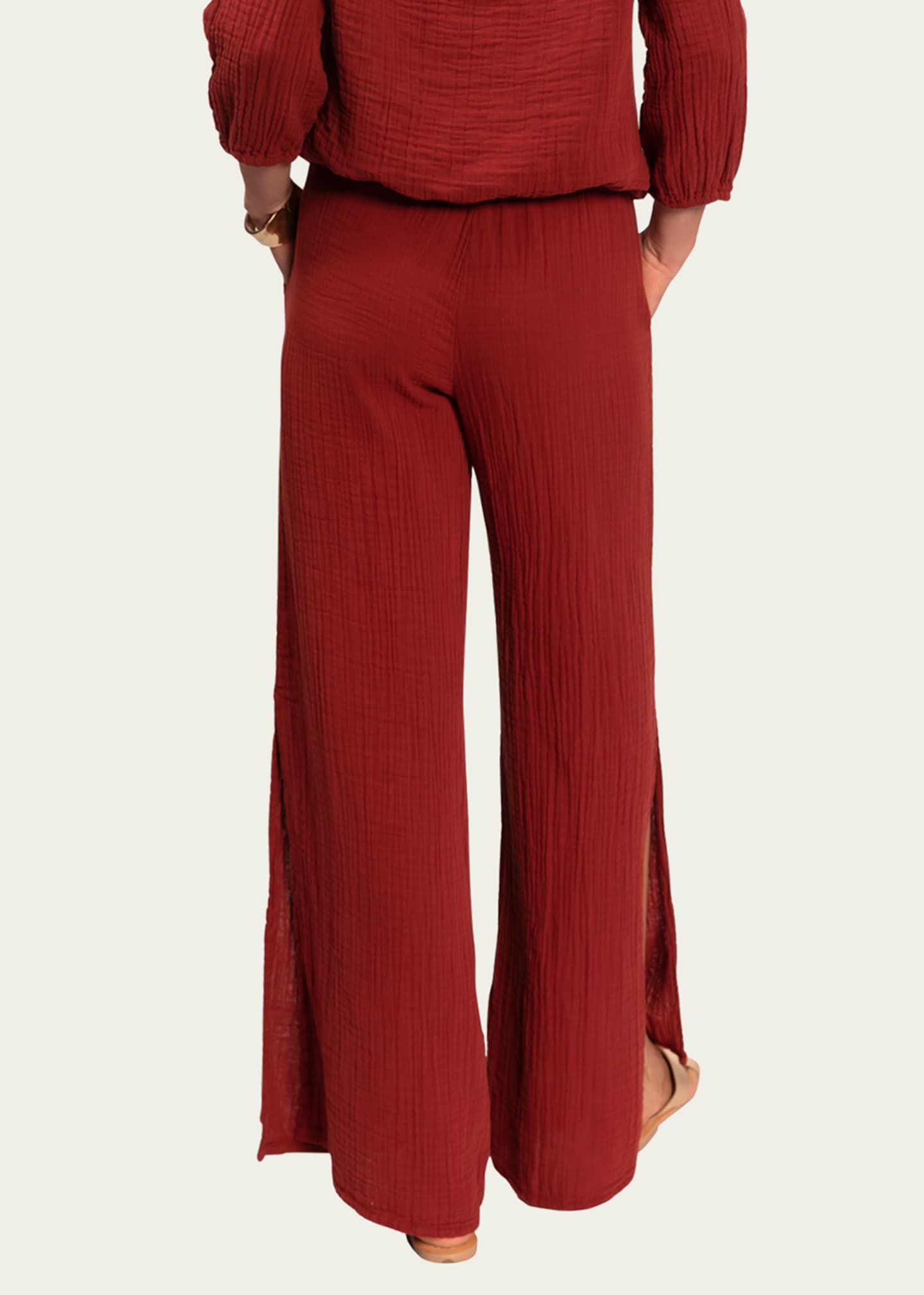 Everyday Ritual Riley Slit WideLeg Cotton Gauze Pants Bergdorf Goodman