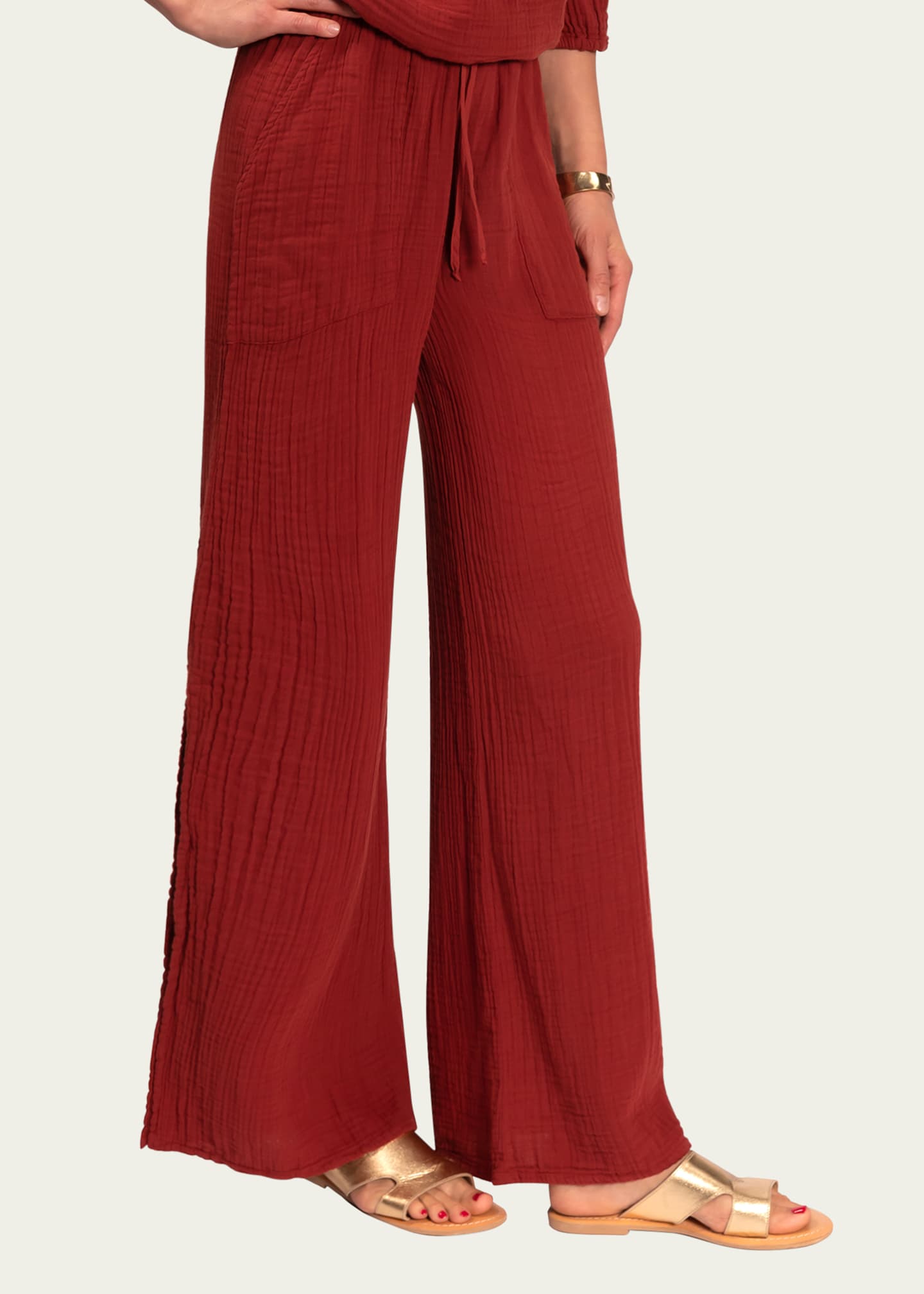 Everyday Ritual Riley Slit WideLeg Cotton Gauze Pants Bergdorf Goodman