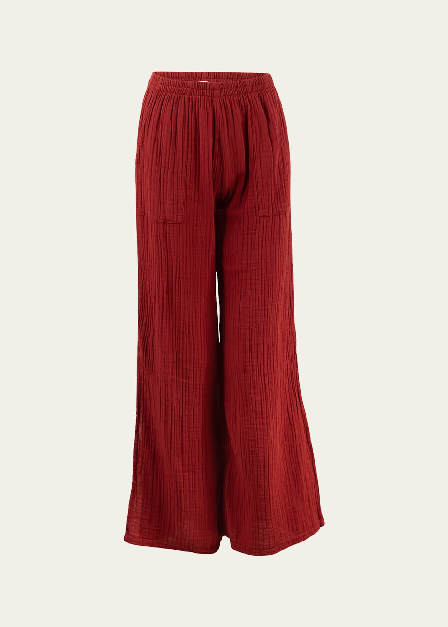 Everyday Ritual Riley Slit Wide-Leg Cotton Gauze Pants - Bergdorf Goodman