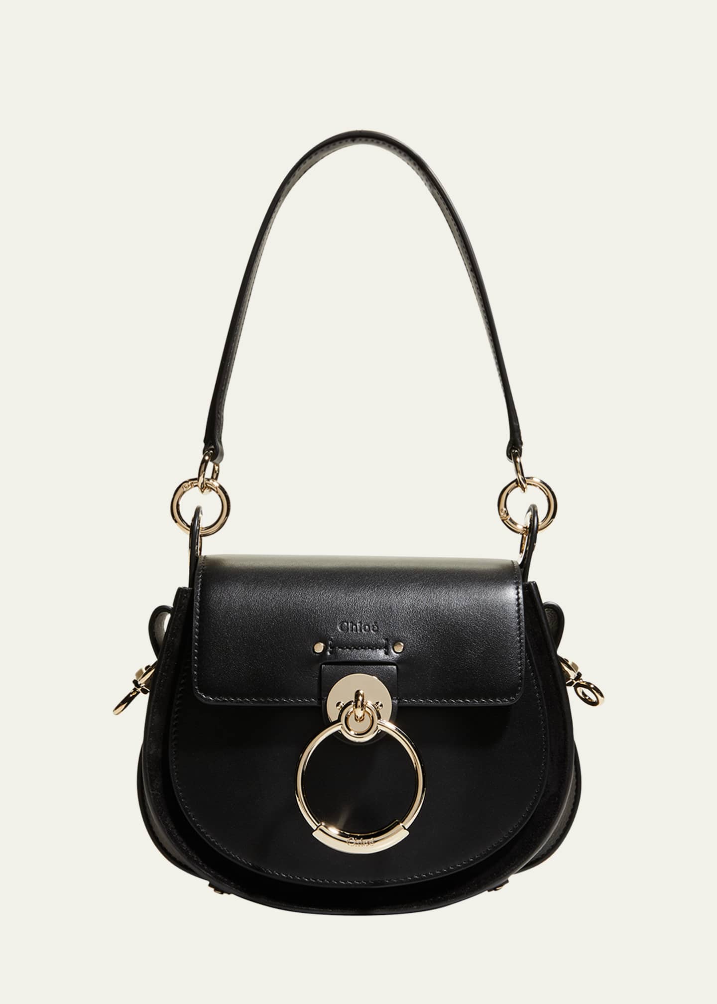 Shop Chloé Small Tess Leather Saddle Bag